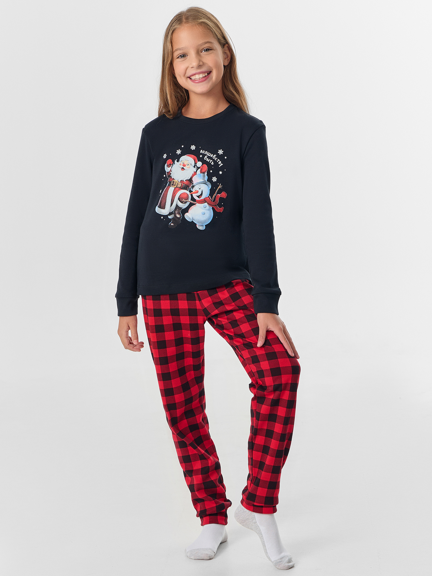 Пижама Mark Formelle (Марк Формэль) 567743/черный +черно -красная клетка - фото 1