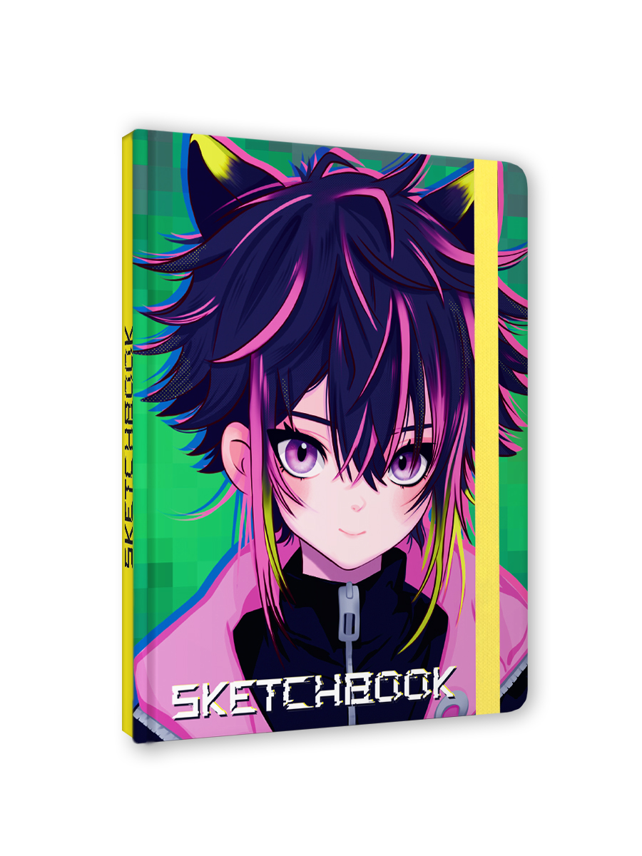 Блокнот Проф-Пресс Скетчбук А5 Аниме. Девочка-кошка 80 л. - фото 6