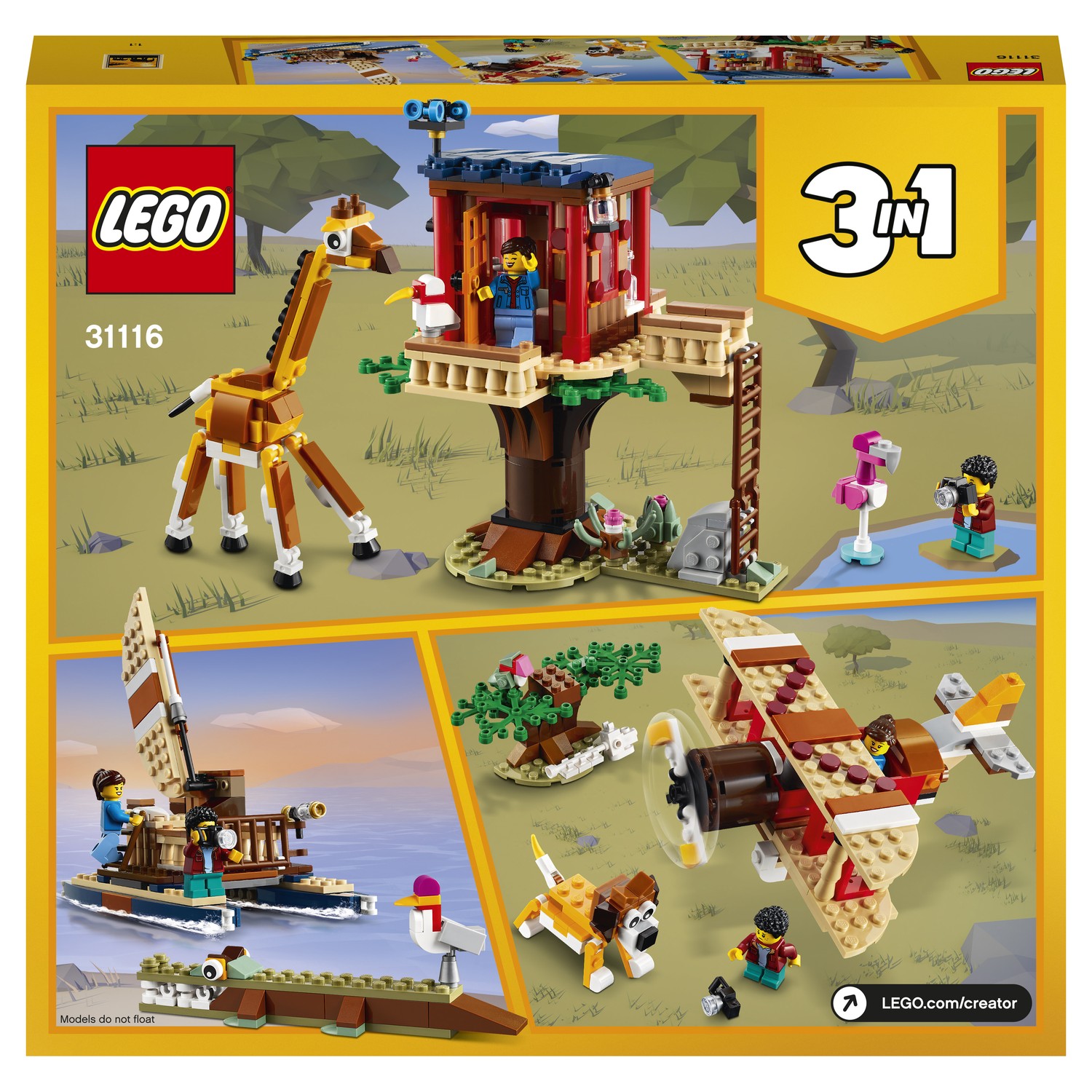 Конструктор LEGO Creator Домик на дереве для сафари блочный - фото 3