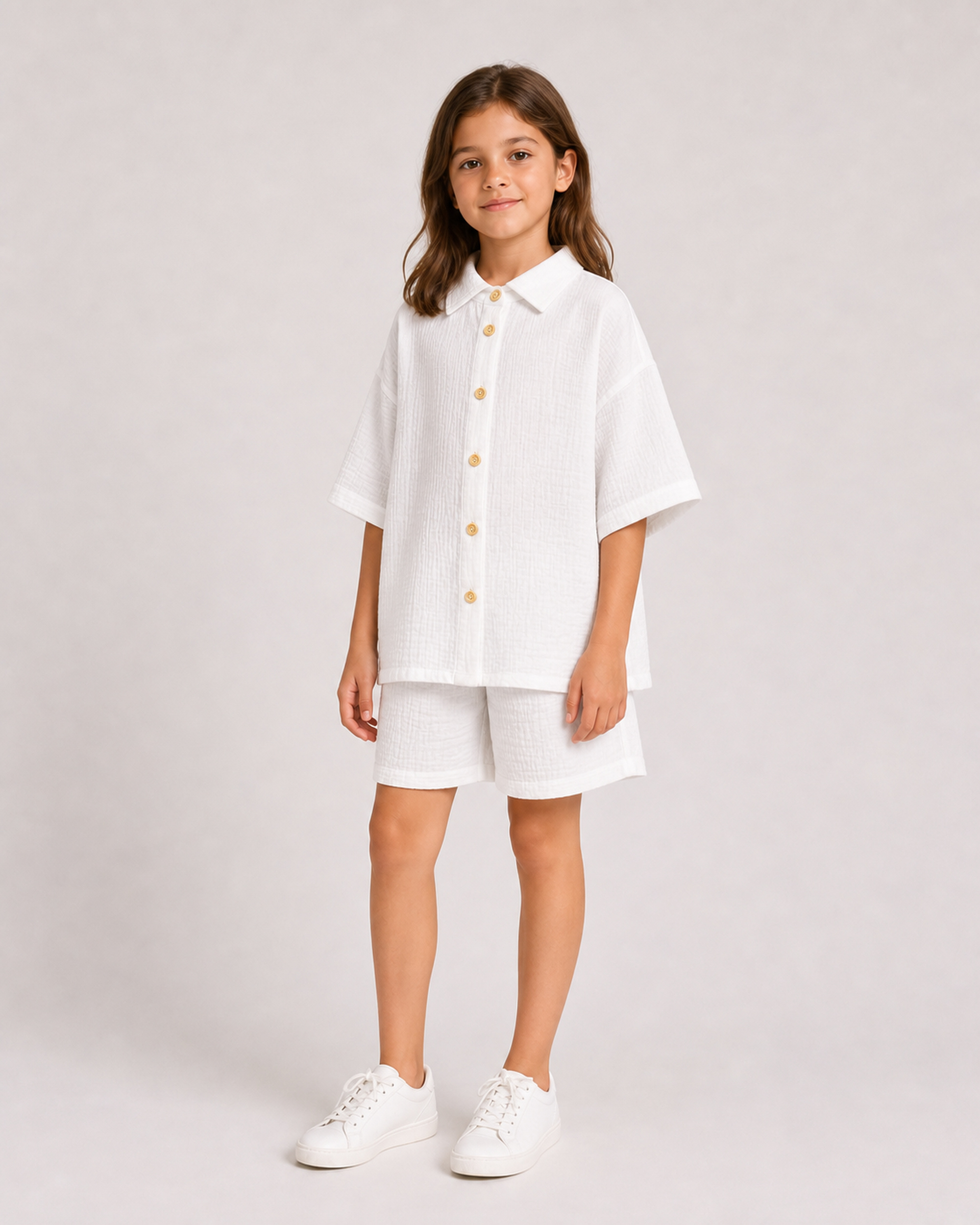 Рубашка и шорты Leli dress костюм_с_шортами_муслин_белый - фото 4
