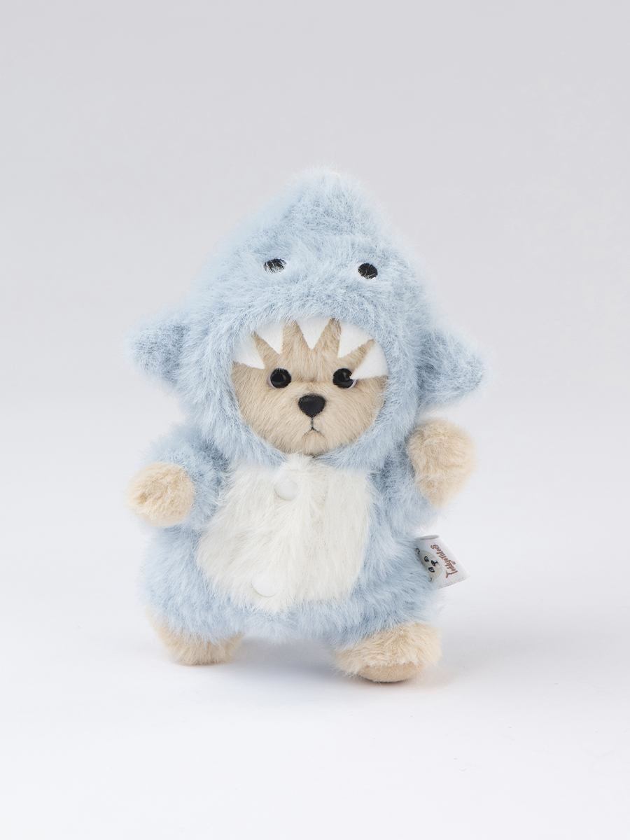 Мягкая игрушка TeddyTales Медведь в костюме Акула брелок - фото 1