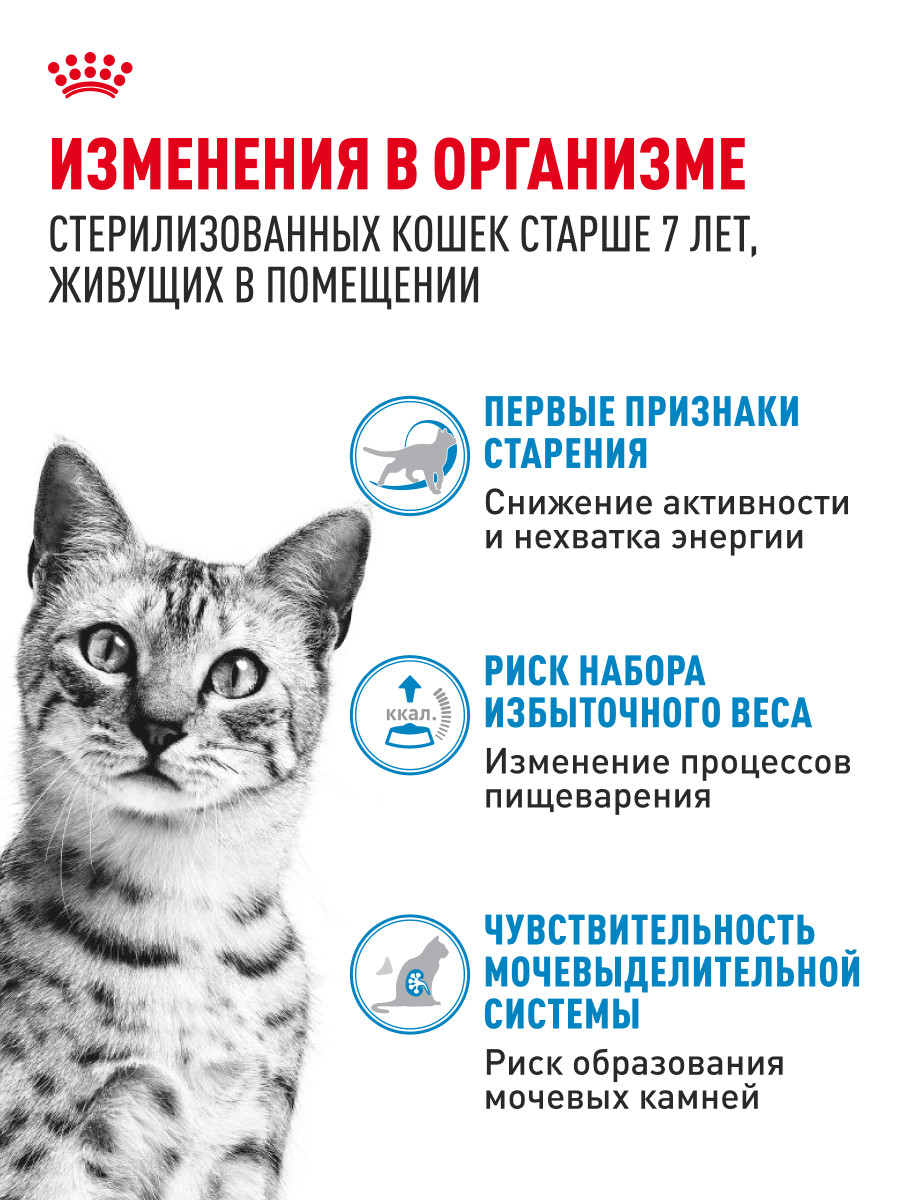 Корм для кошек ROYAL CANIN Indoor 85г для пожилых стерилизованных кошек 7+ соус пауч - фото 2