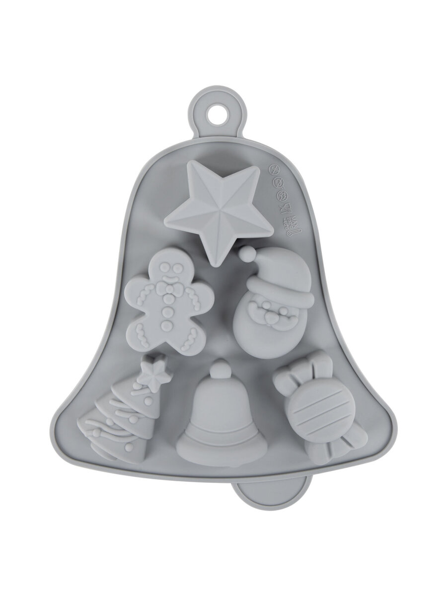 Форма для выпечки Золотая сказка формочки для льда и запекания новогодние силиконовые 6 ячеек - фото 7
