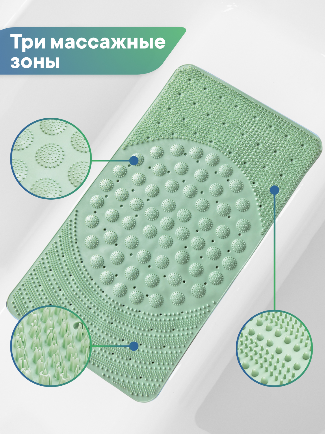 Коврик для ванной VILINA Лужайка 38 x 68 см - фото 2