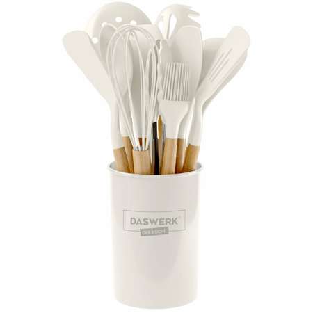 Набор кухонных принадлежностей DASWERK силиконовые с деревянными ручками 12 в 1