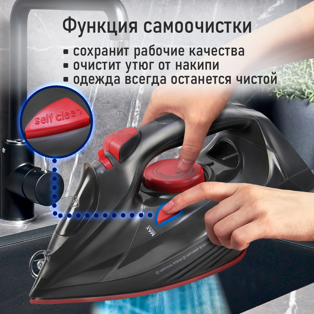 Утюг паровой STINGRAY ST-IR201B - фото 9