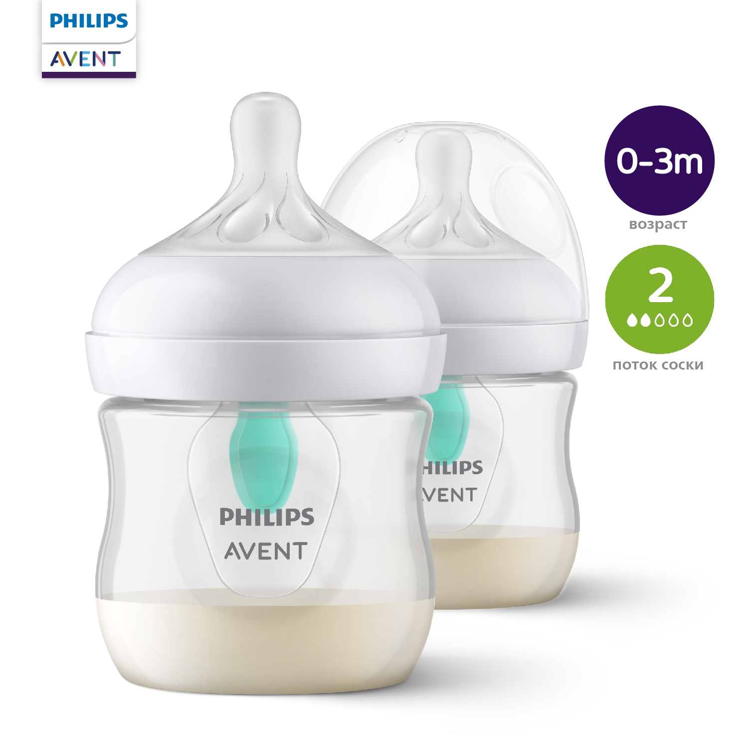 Бутылочка Philips Avent Natural 125 мл 2 шт. - фото 1