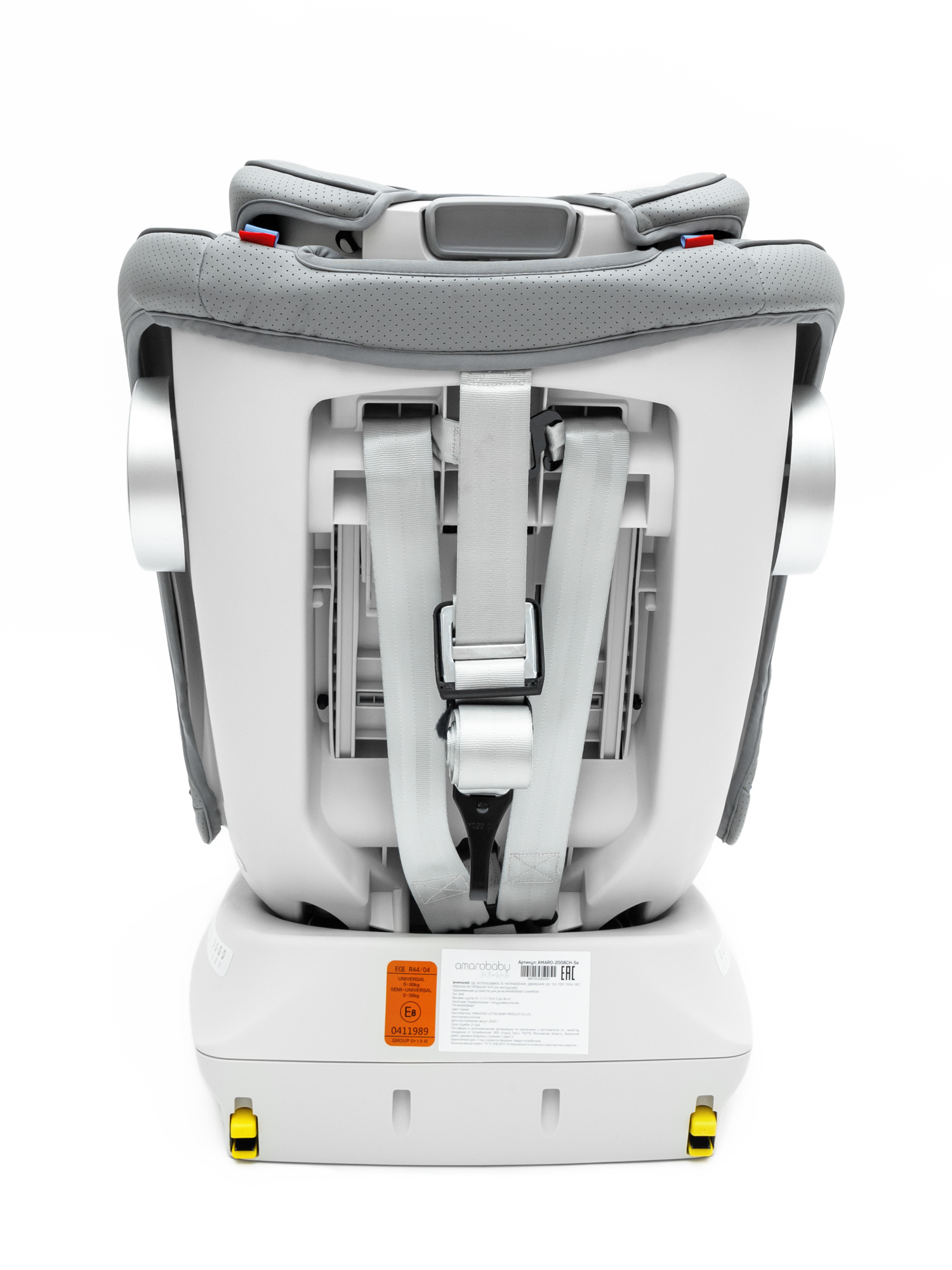 Автокресло Amarobaby Champion Isofix 0+/1/2/3 (0-36 кг) серый - фото 24