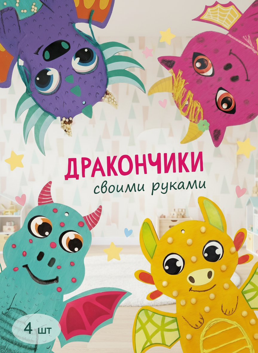Набор для творчества HappyLine Декор Креативные дракончики роспись красками - фото 1