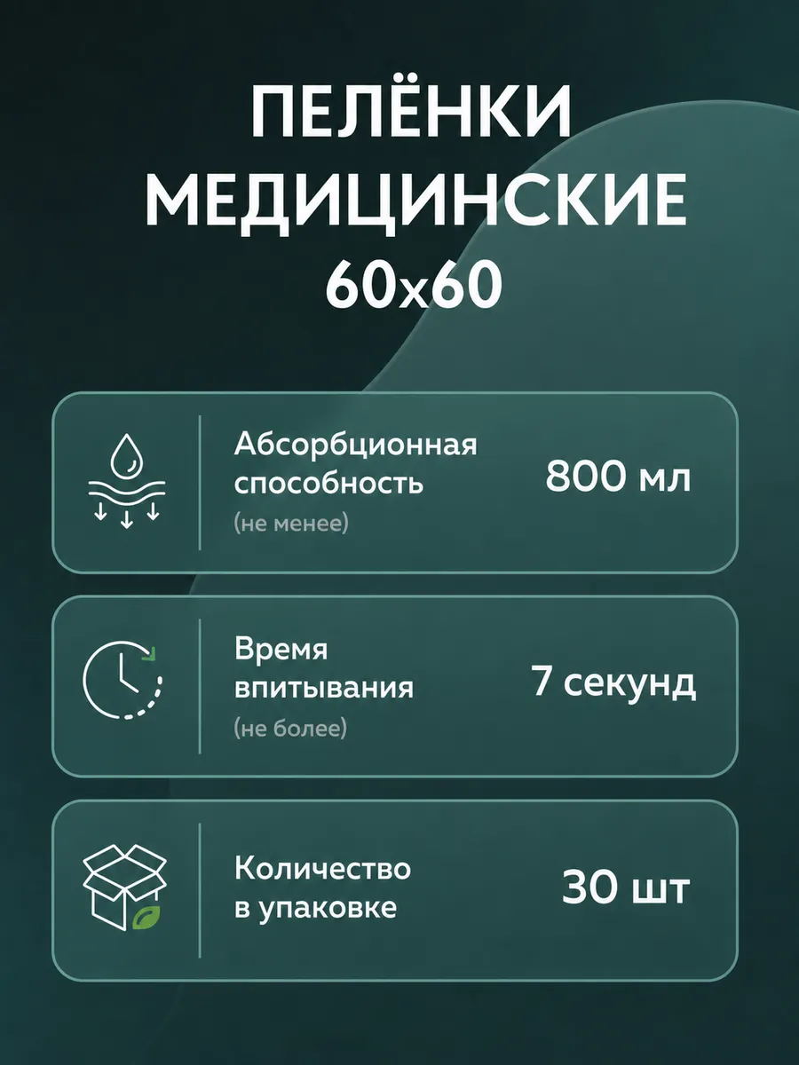 Пелёнки одноразовые Lecarico 60х60 см 1 упак. 30 шт. - фото 7