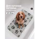 Коврик для ванны VILINA c присосками для животных 37х70 см. серый