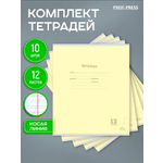 Тетрадь Prof-Press косая линейка 12 лист. 10 шт.