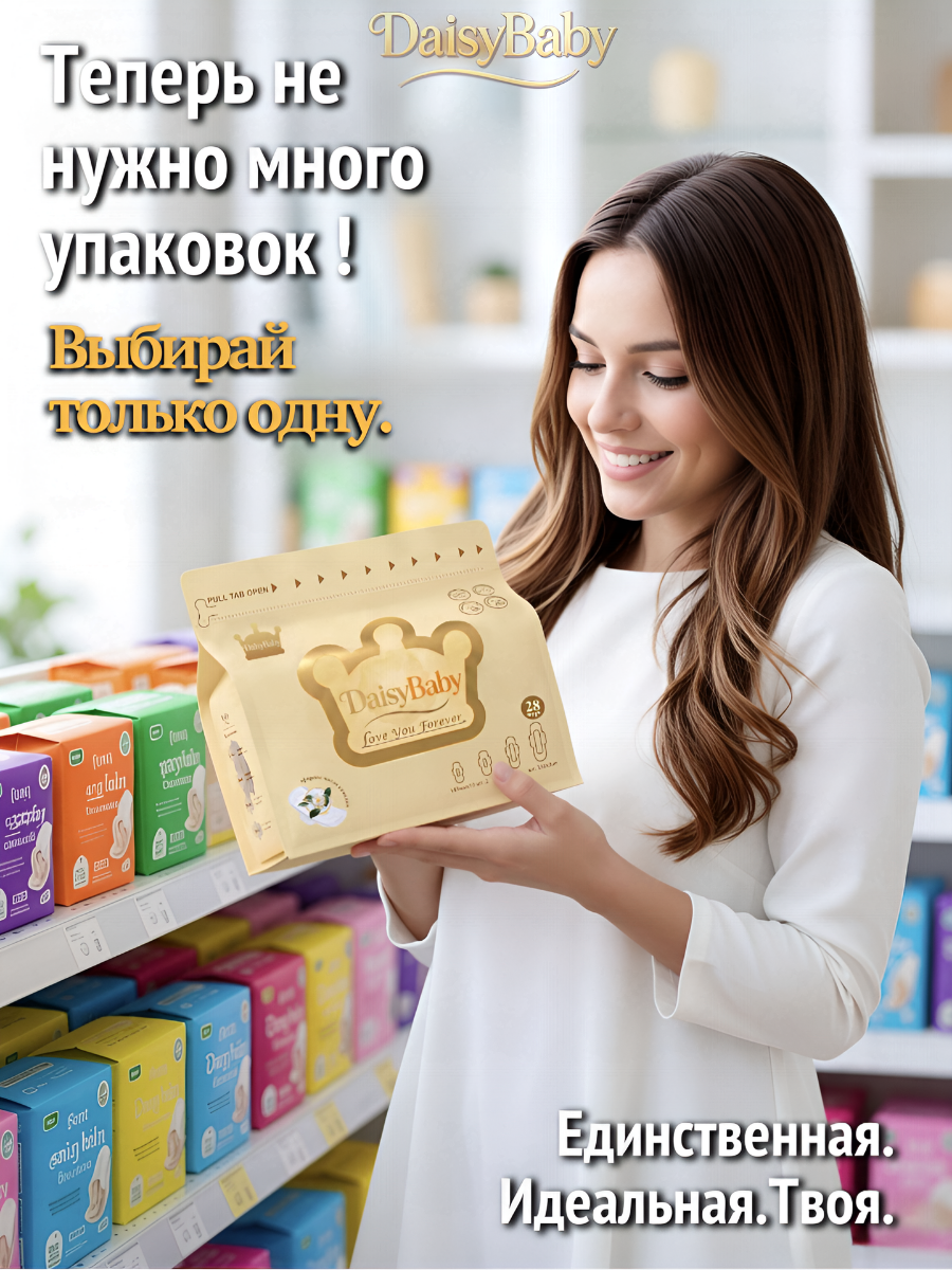 Прокладки гигиенические DaisyBaby ежедневные 28шт - фото 7