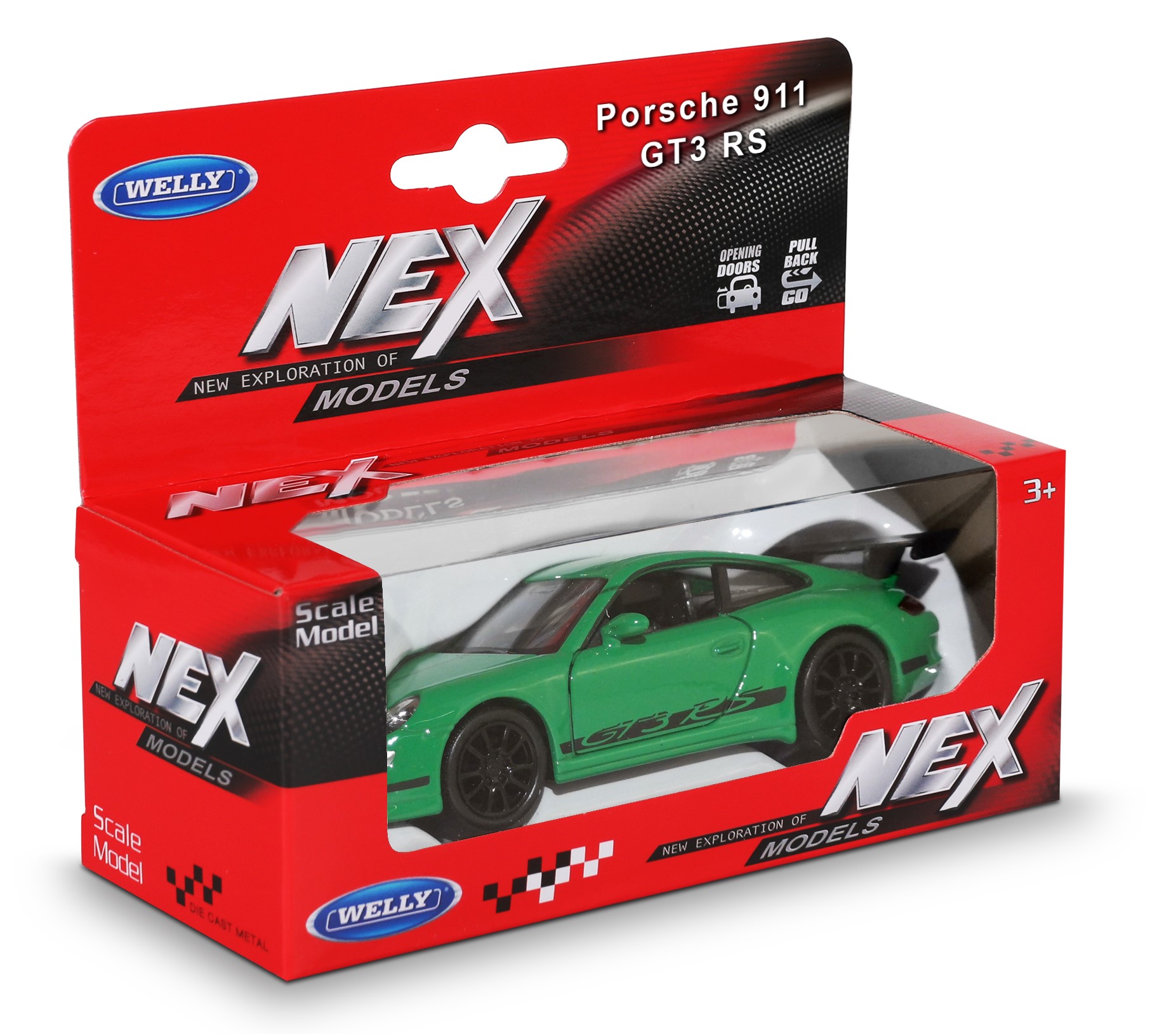 Автомобиль Welly Porsche 42397Wзеленый - фото 2