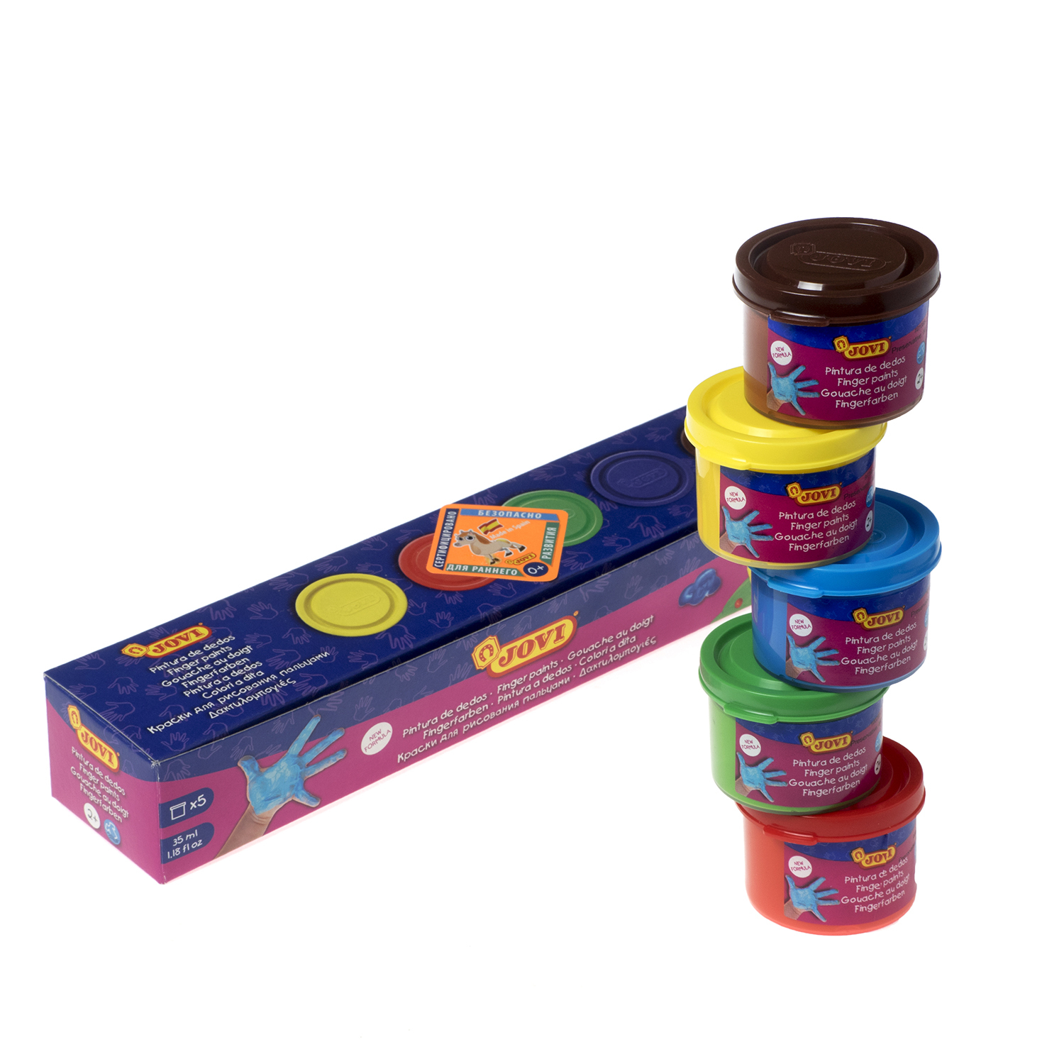 Краски пальчиковые Jovi 5 цв. - фото 2