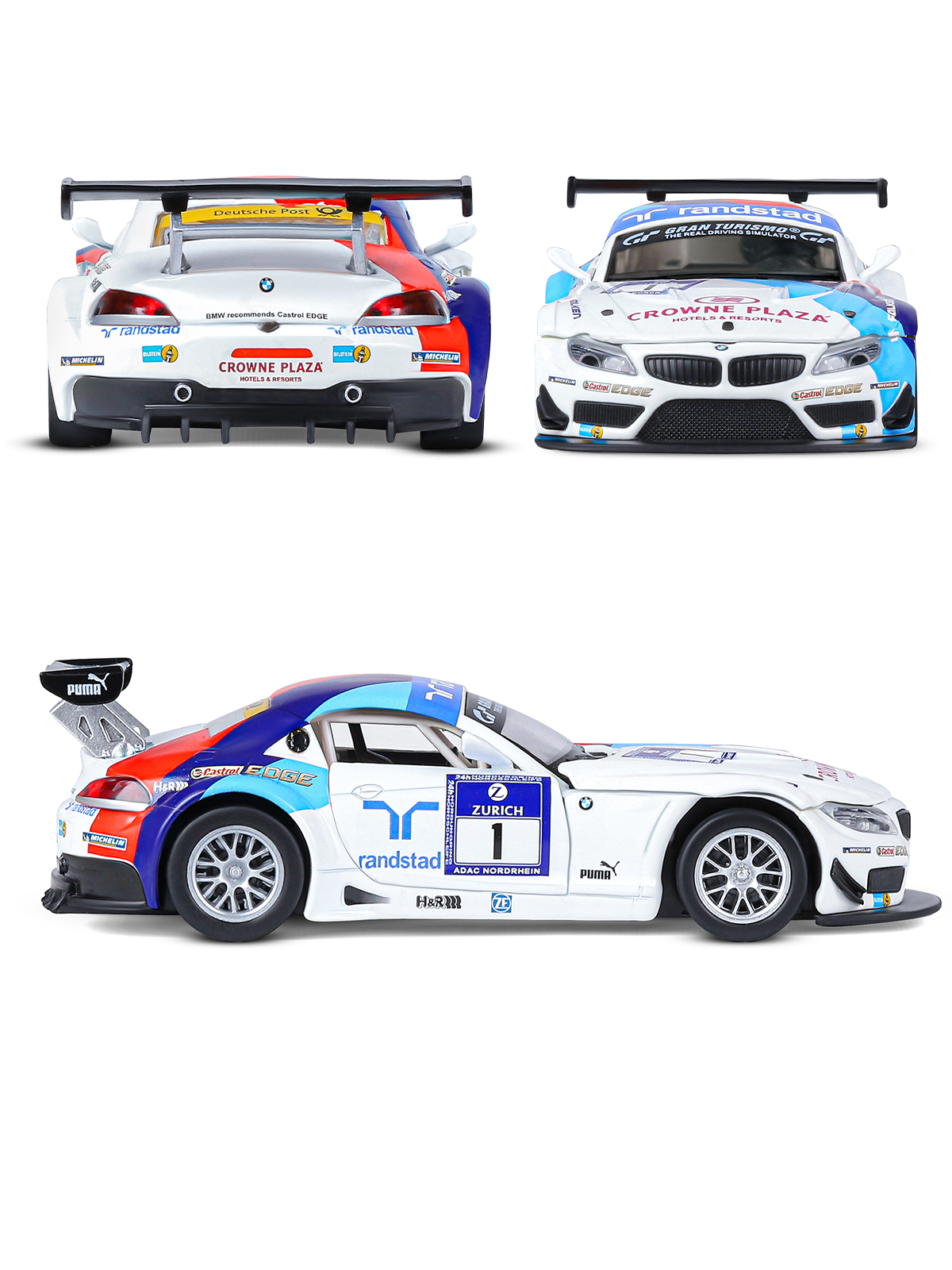 Автомобиль АВТОпанорама BMW Z4 GT3 1:32 JB1251302 - фото 6