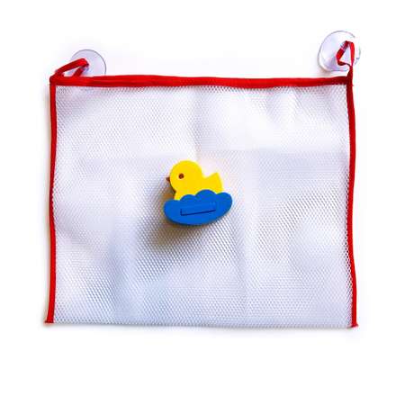Сумка-сетка ElBascoToys для хранения игрушек в ванной с игрушкой Уточка