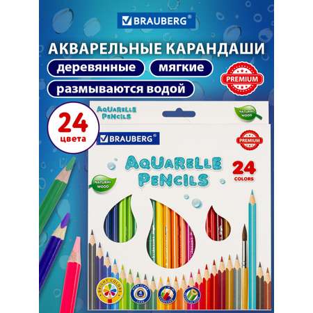 Карандаши акварельные Brauberg 24 шт.
