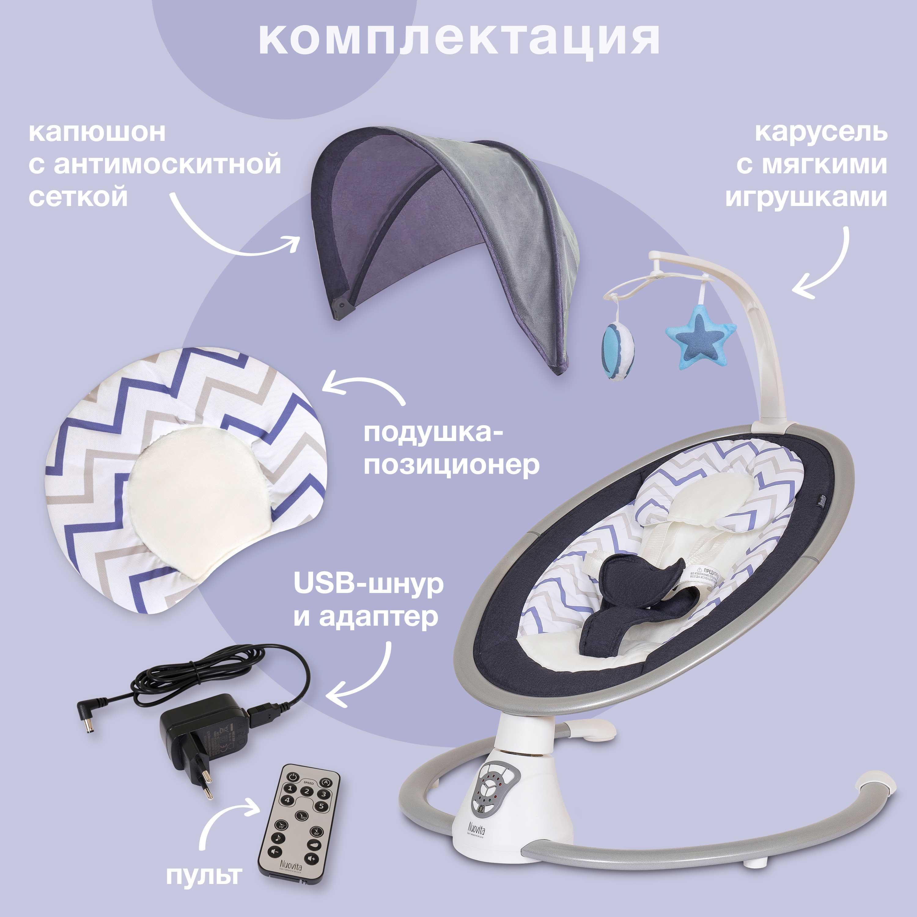 Шезлонг Nuovita Mistero MS4 синий - фото 4