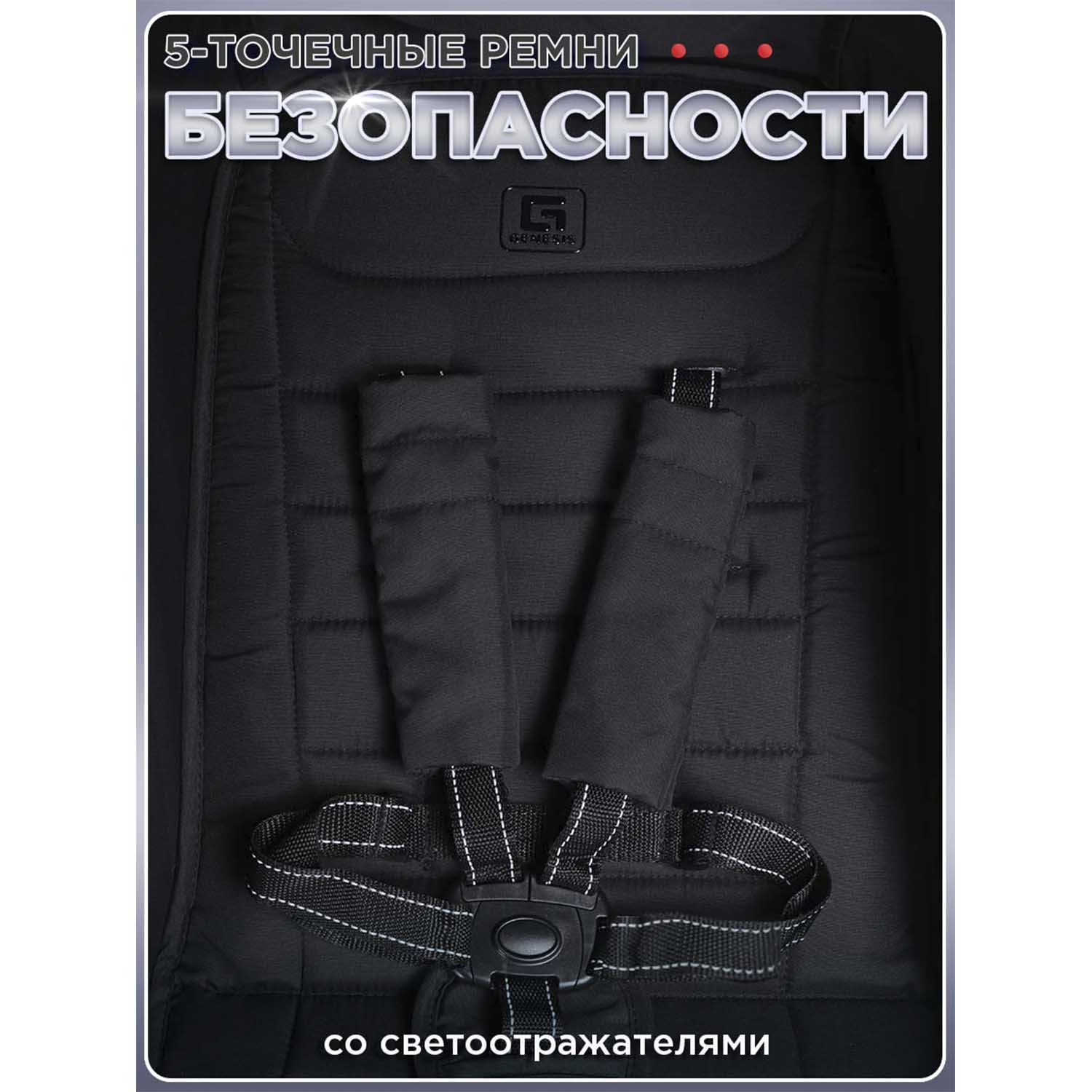 Коляска прогулочная Jetem Genesis черный - фото 15