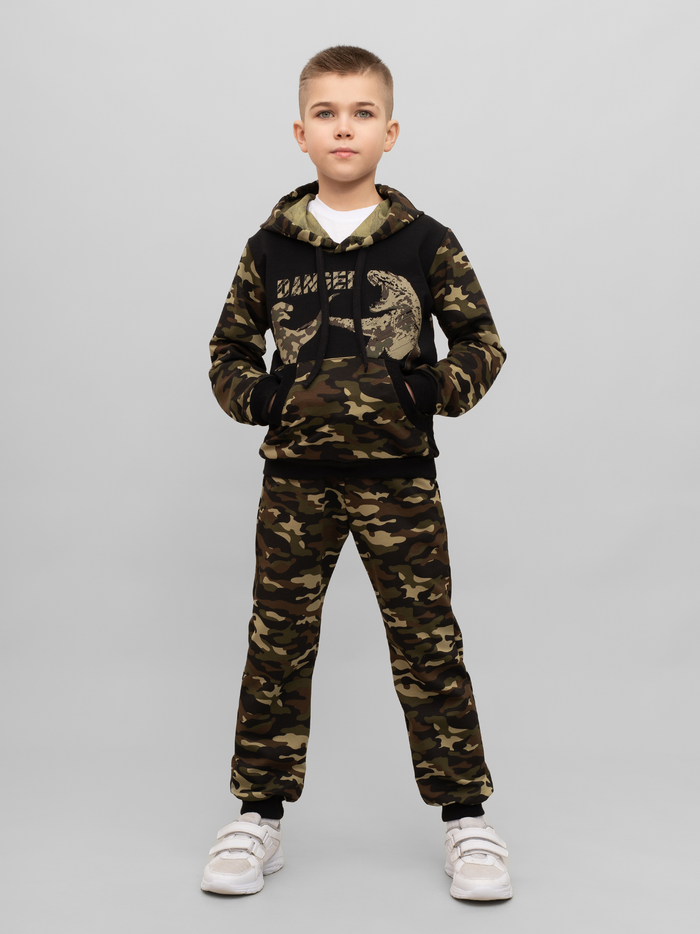 Худи и брюки Утенок 747 хаки черный дино - фото 15