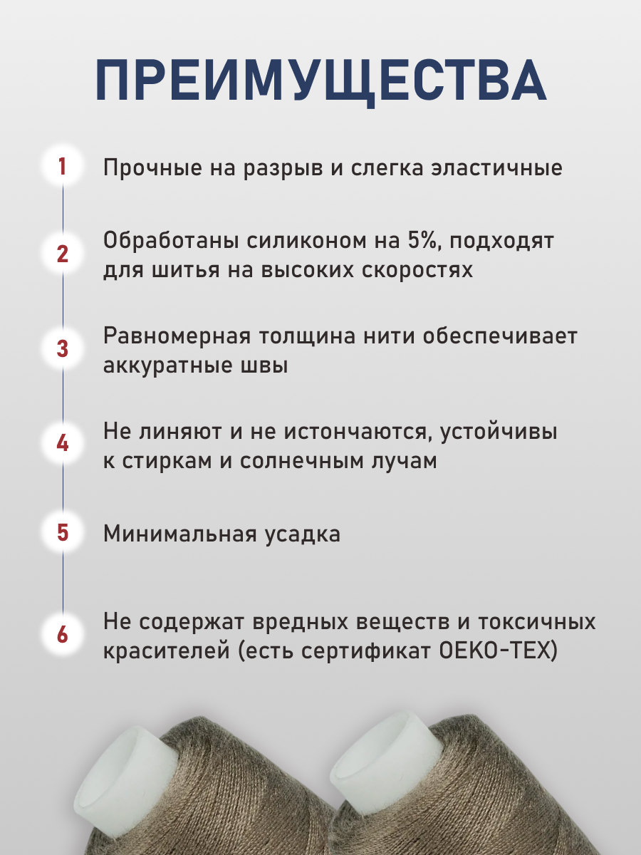 Нитки для шитья 40/2 Bestex 10шт цв 175 - фото 3