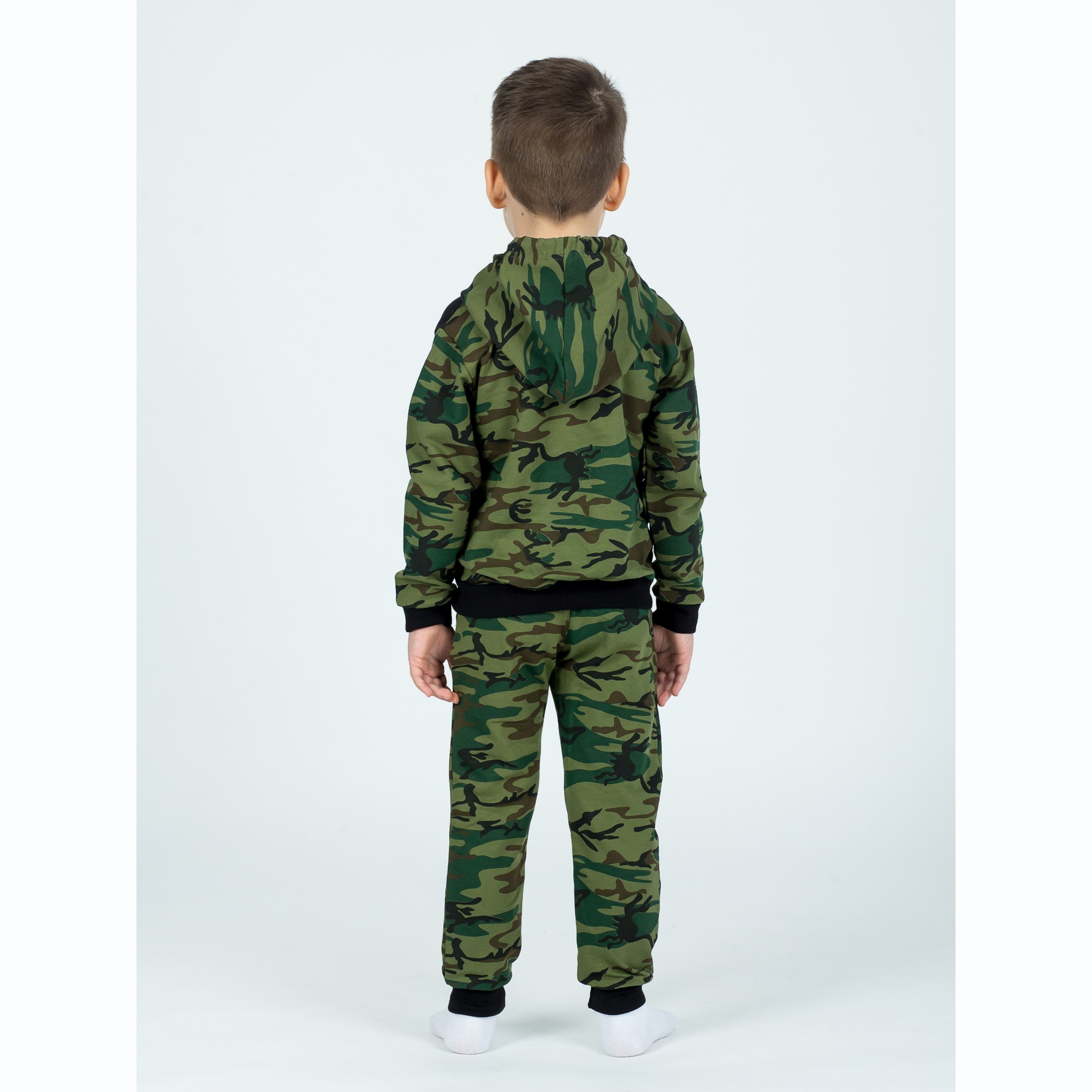 Костюм спортивный KiMMi Baby КБ-1308747 хаки черный милитари - фото 9