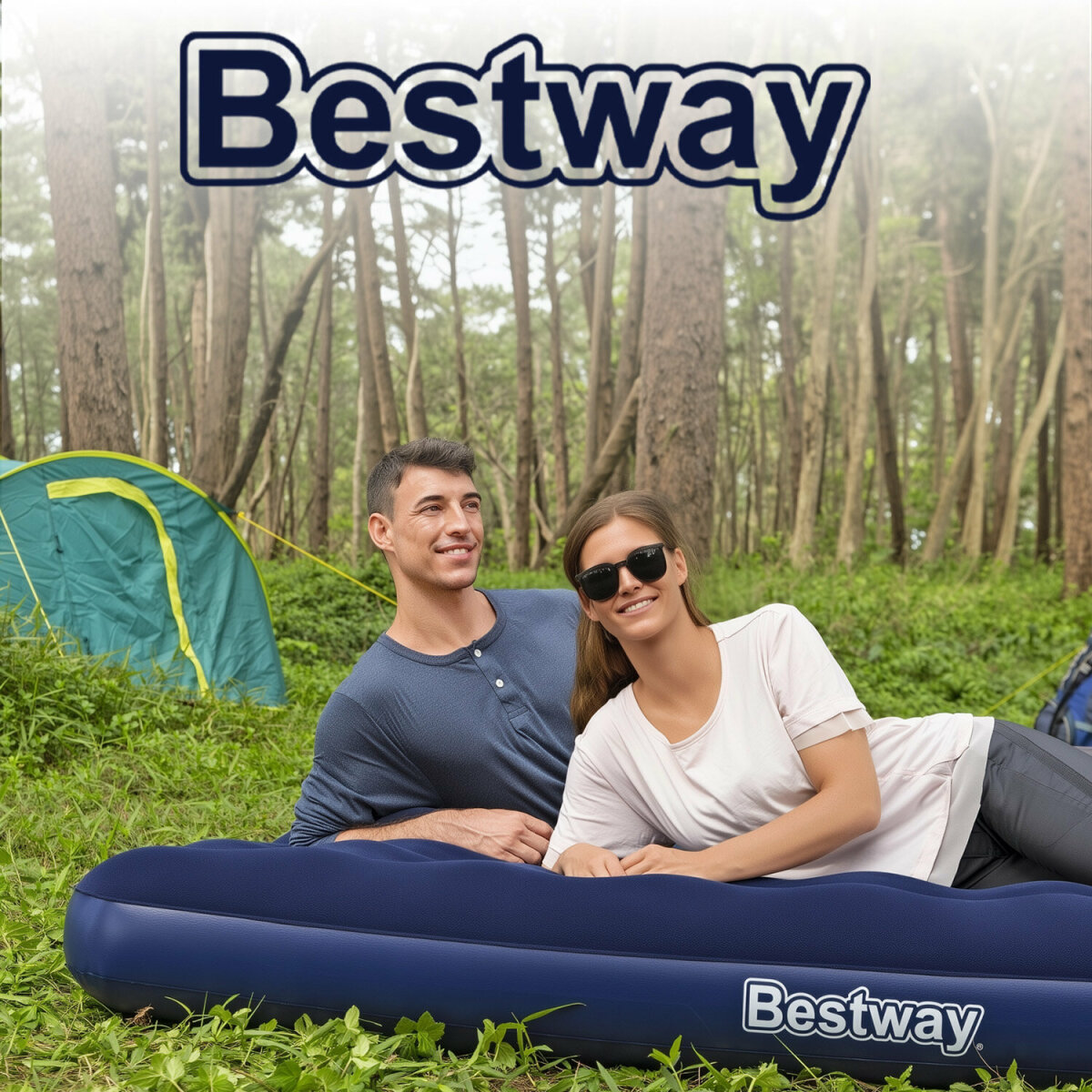 Матрас надувной Bestway для сна и плавания двуспальный 152х203х22 см с подушками и насосом - фото 4