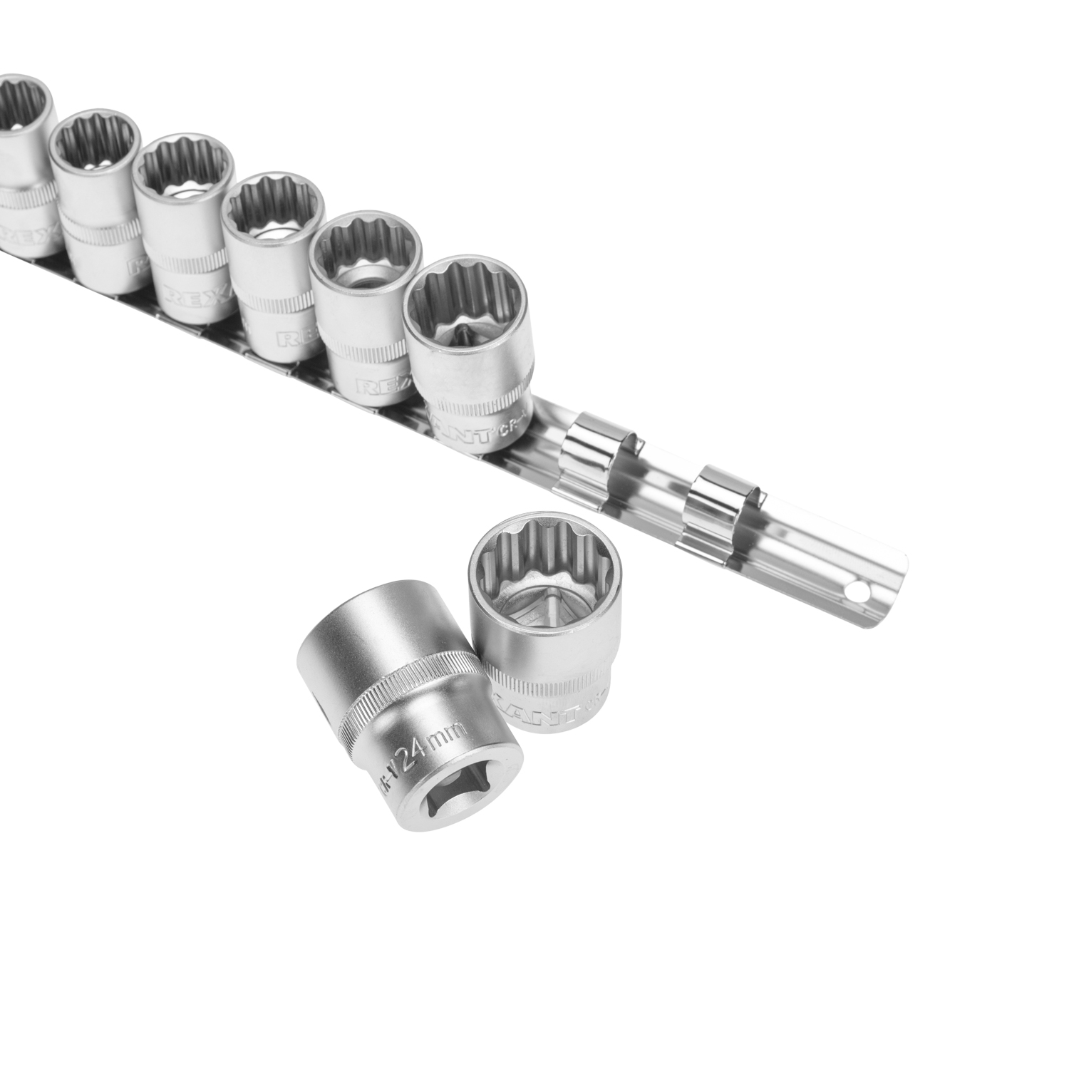 Набор торцевых головок 1/2, двенадцатигранные, CrV, 10 шт., 10-24мм - фото 5