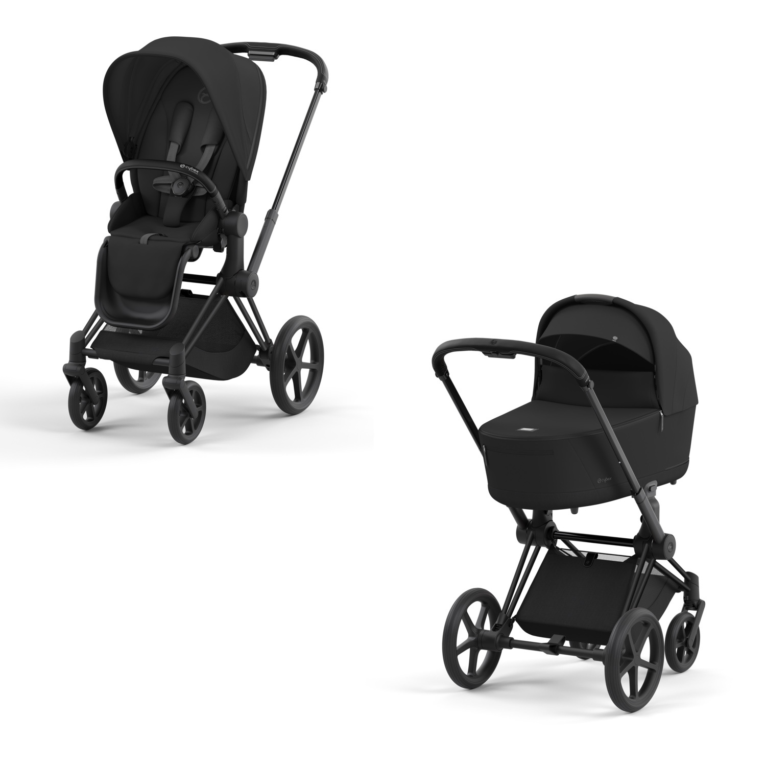 Коляска 2в1 Cybex Priam IV Matt Black черный - фото 1
