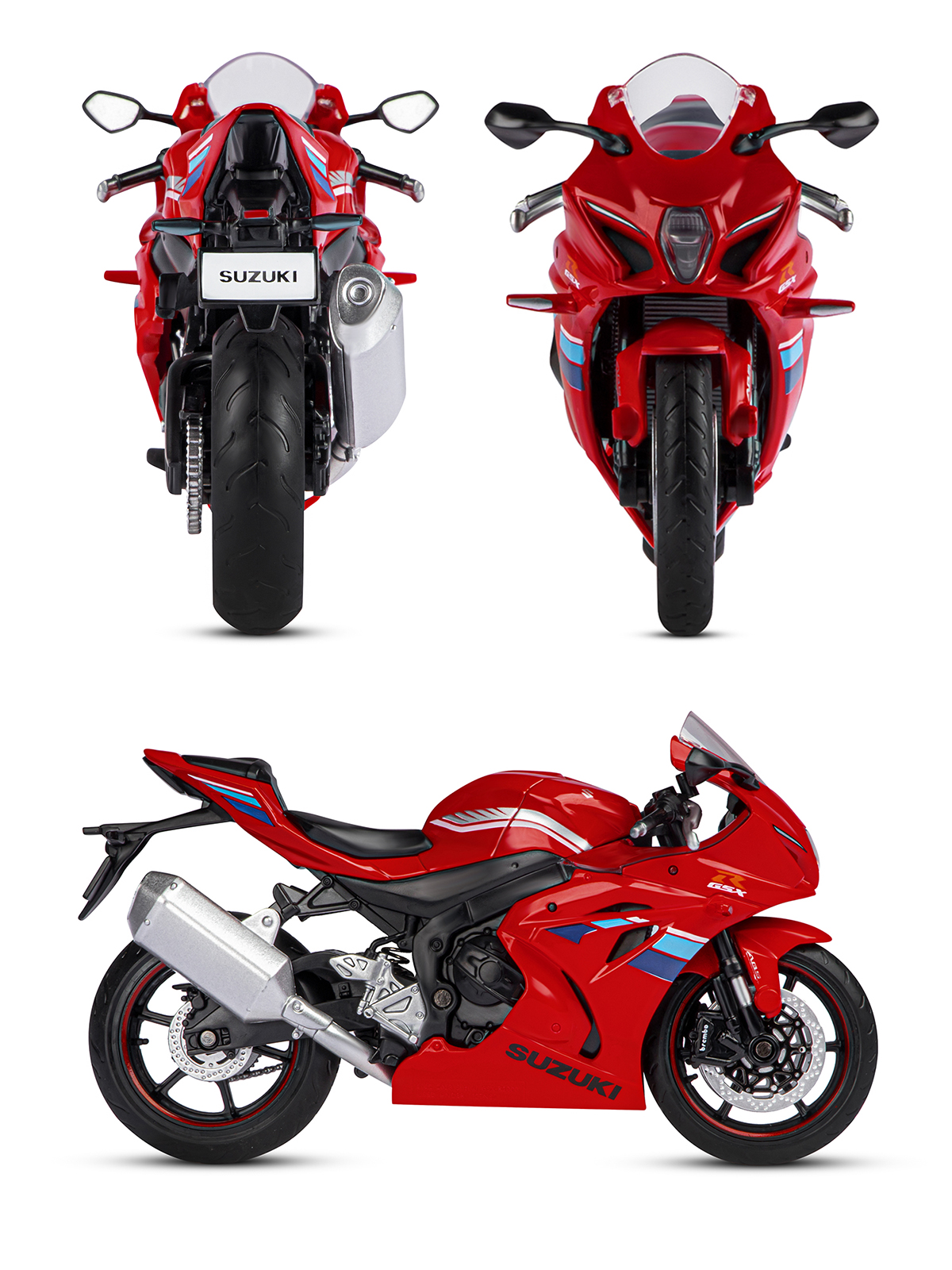 Мотоцикл АВТОпанорама Suzuki GSX R1000 1:12 JB1251604 - фото 5