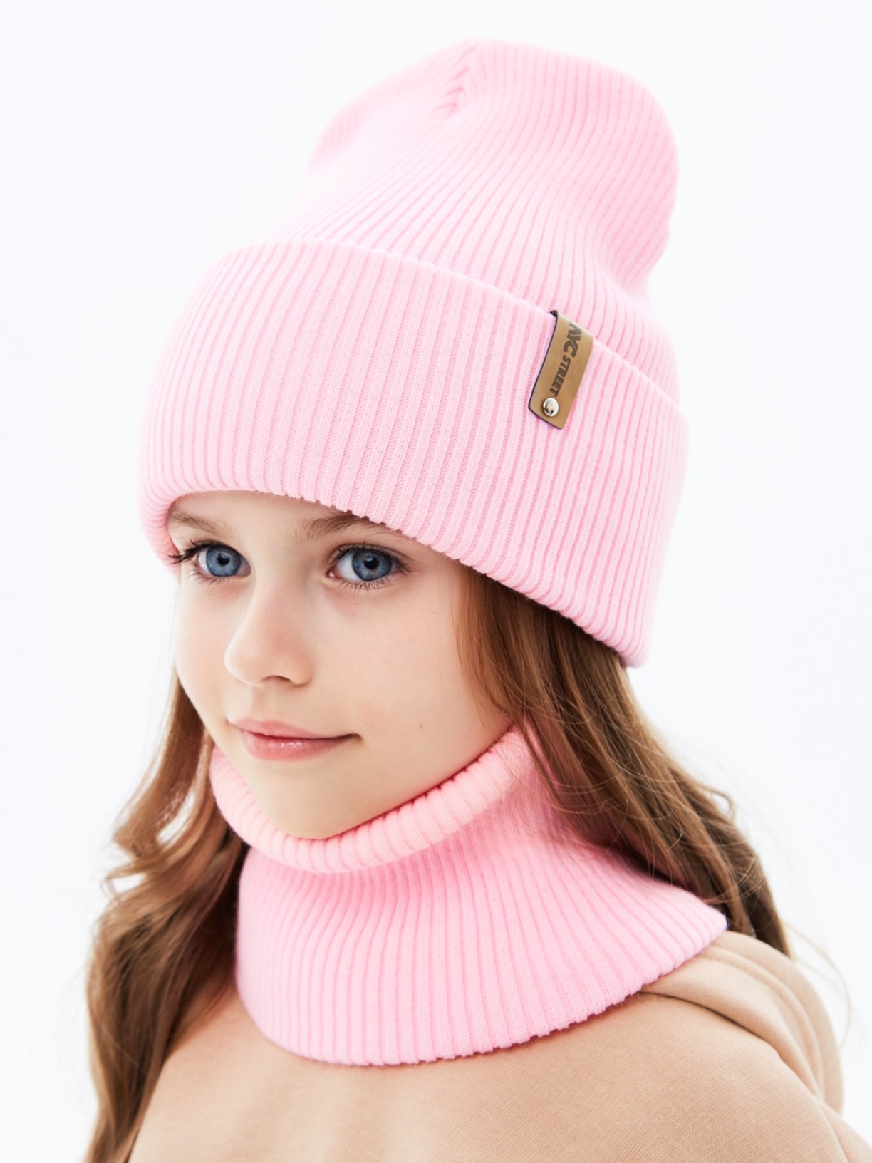 Шапка и снуд KUBRIO KU-H-72-lopataG-Lpink - фото 1