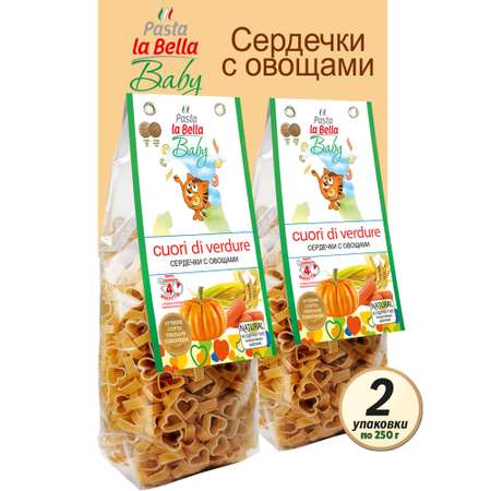 Макароны детские Pasta la Bella Сердечки с овощами