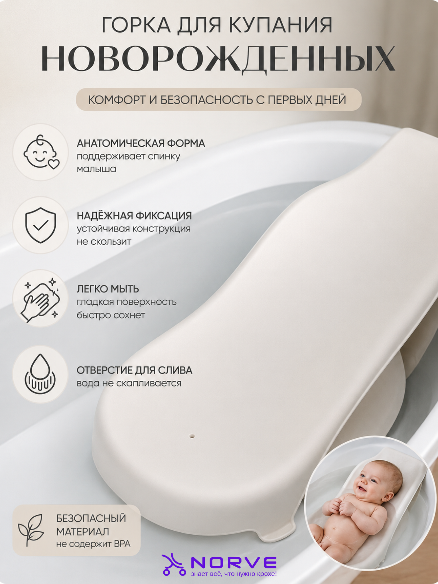 Ванночка NORVE с подставкой и горкой складная серебряный - фото 4