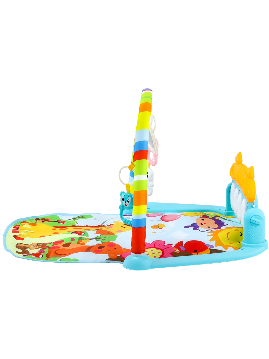 Коврик Рыжий кот с дугами Голубой - фото 2