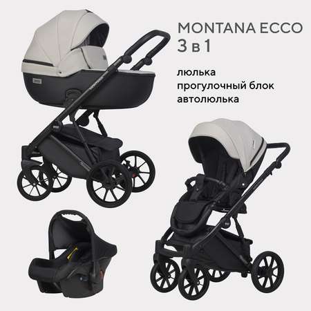 Коляска 3в1 Riko Basic Montana Ecco черный