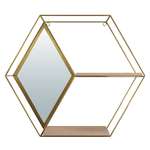 Подвесная полка-вешалка Qwerty Ромб золото 46х10х40 см