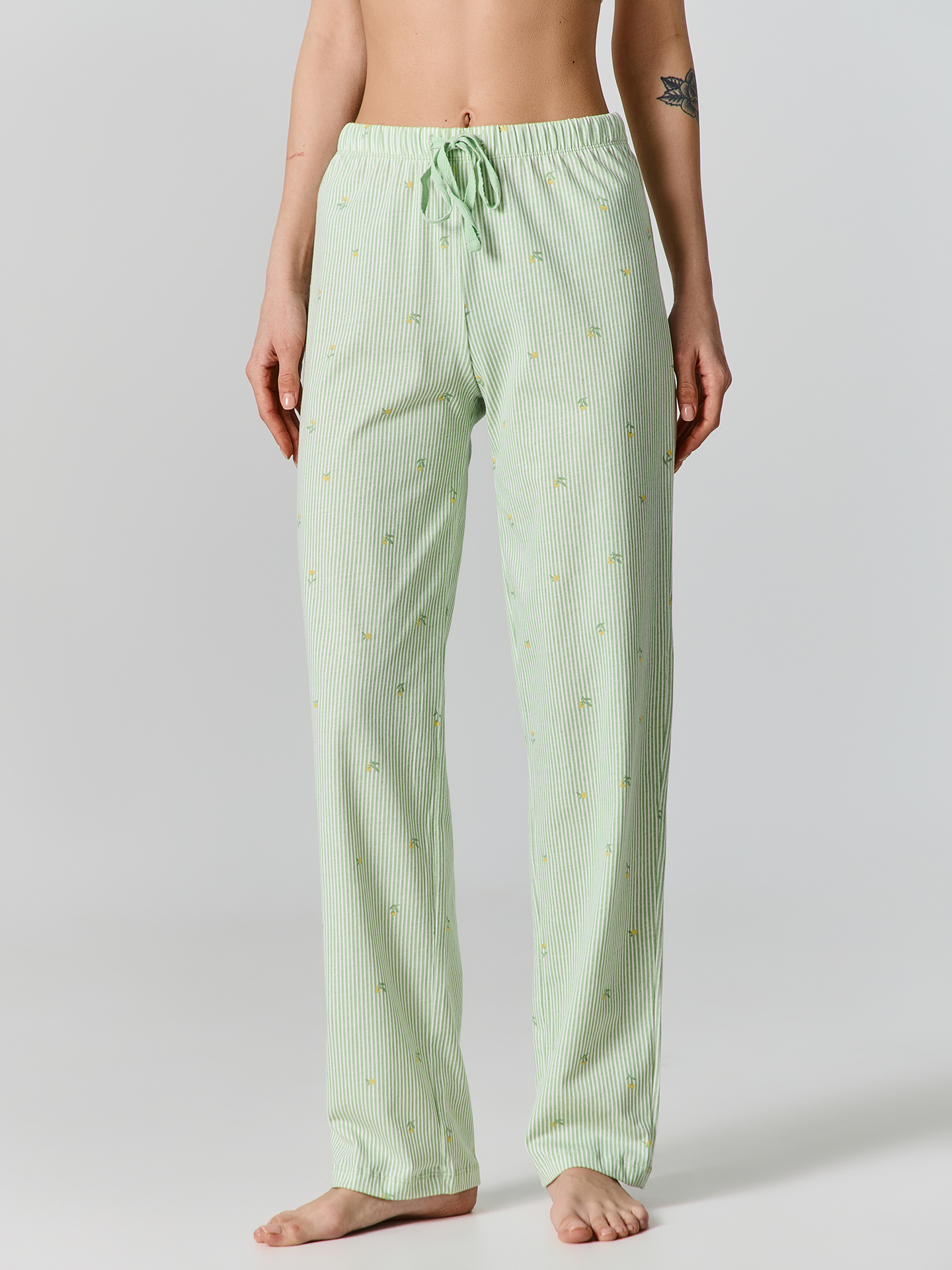 Брюки Mark Formelle (Марк Формэль) 532495/цветы на зеленой полоске - фото 3