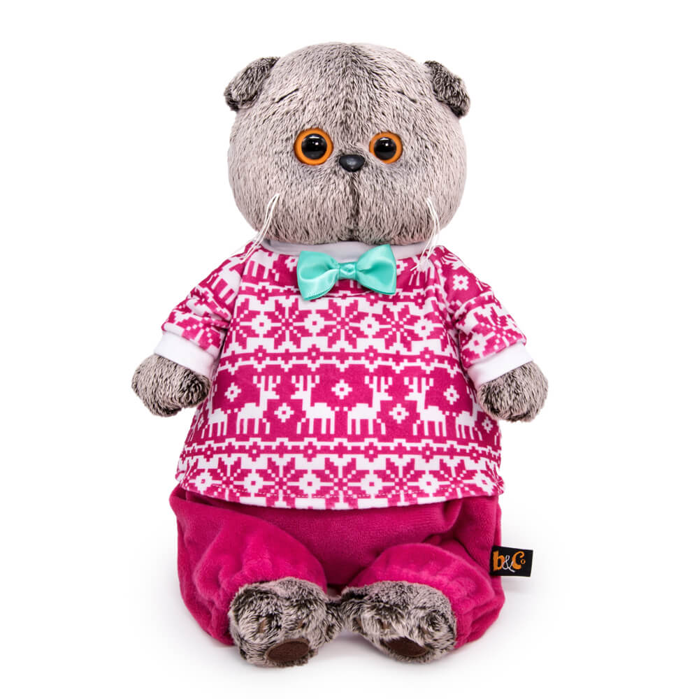 Мягкая игрушка BUDI BASA Кот Басик в зимней пижаме 25 см BB97954 - фото 1