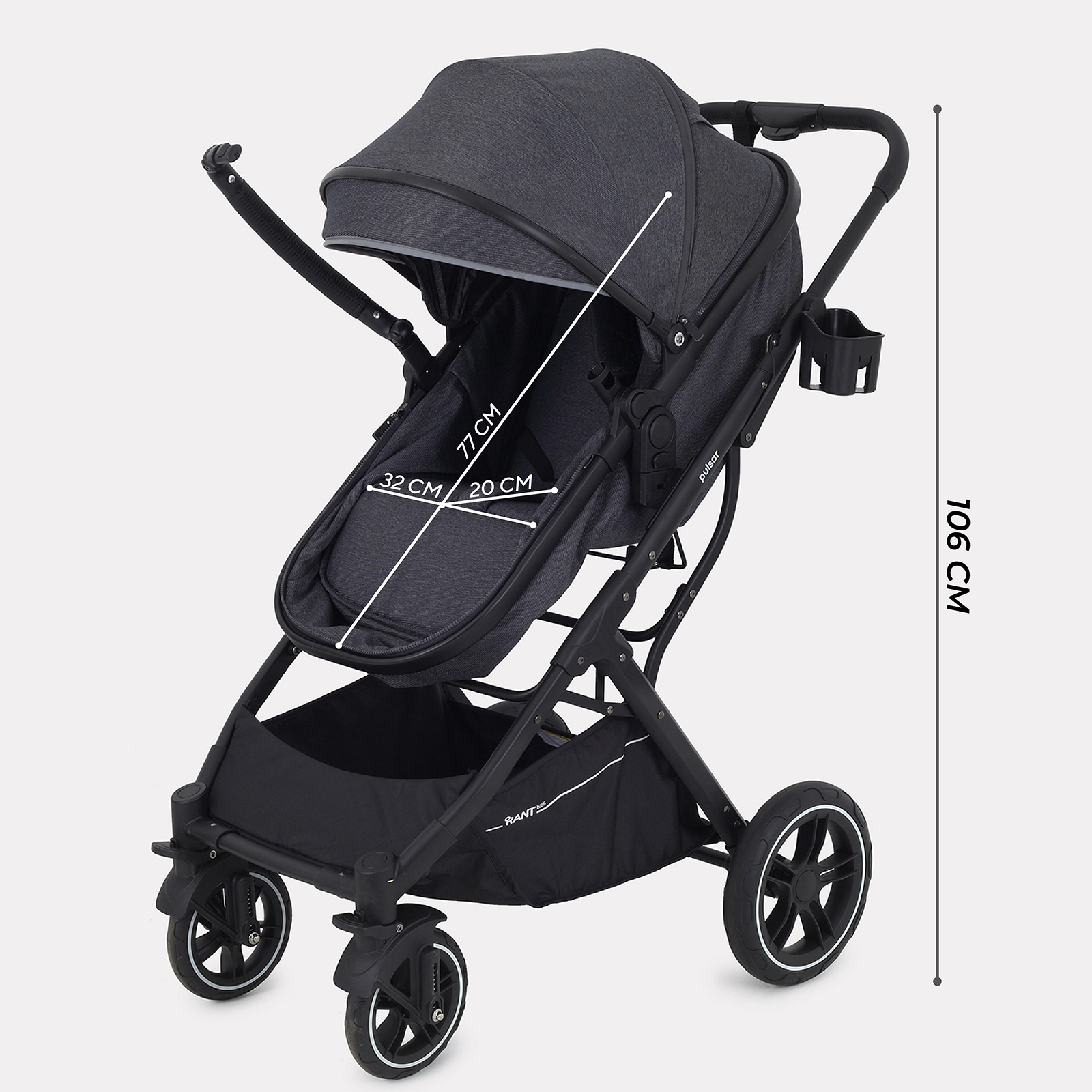 Коляска трансформер Rant Basic Pulsar 2 в 1, grey серый - фото 4