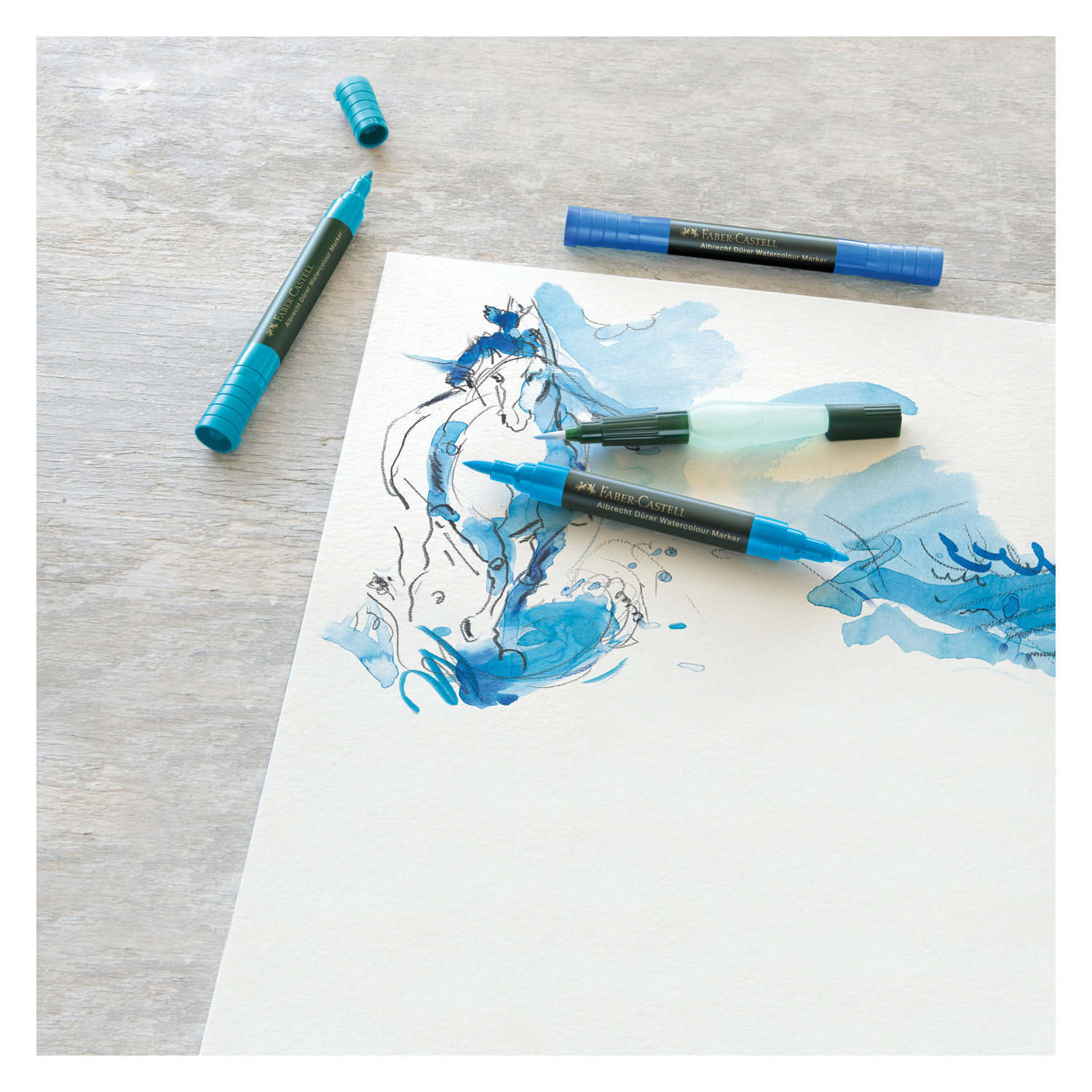 Скетчмаркер Faber Castell двусторонний 5 цв. - фото 3