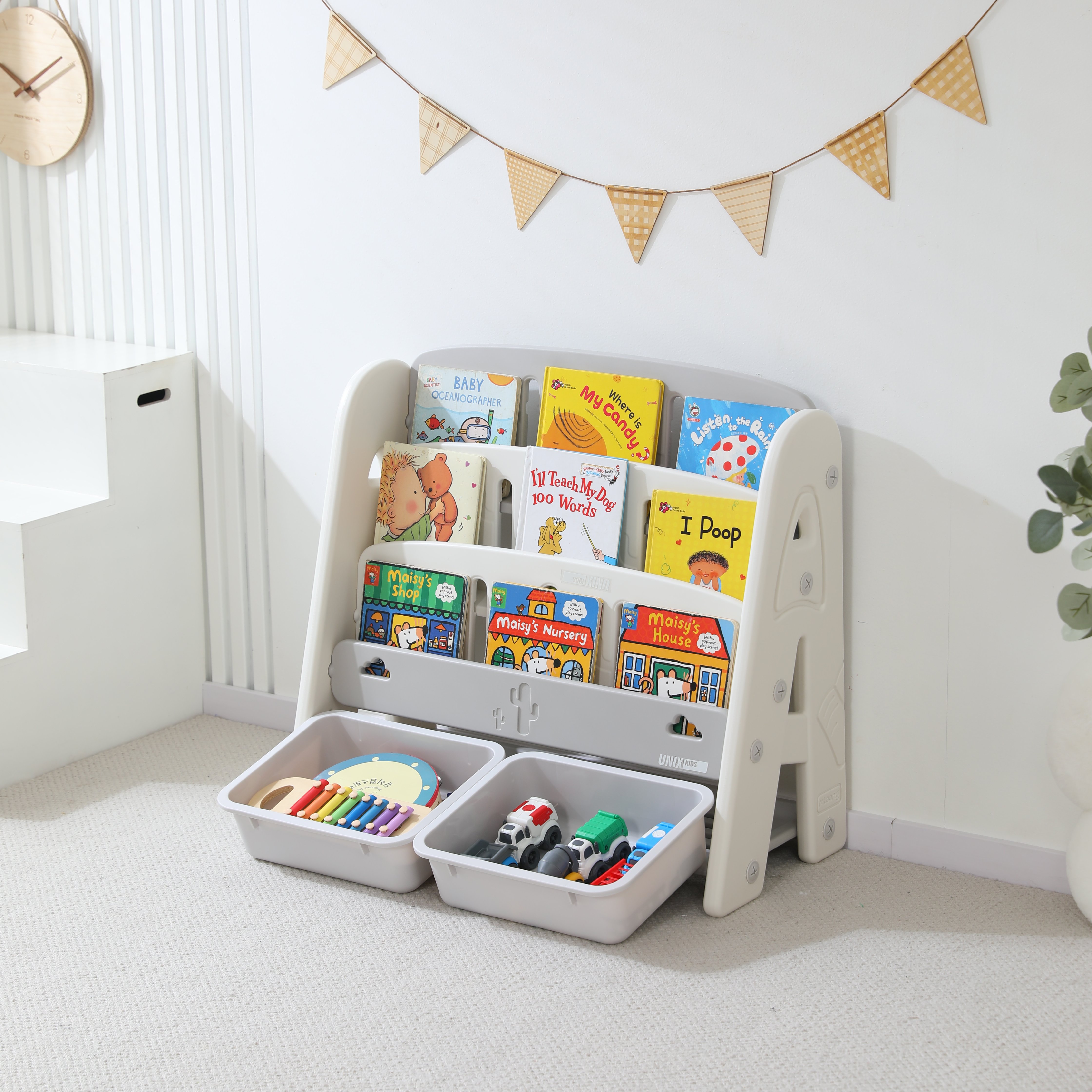 Стеллаж для книг UNIX Kids Сactus Grey - фото 19