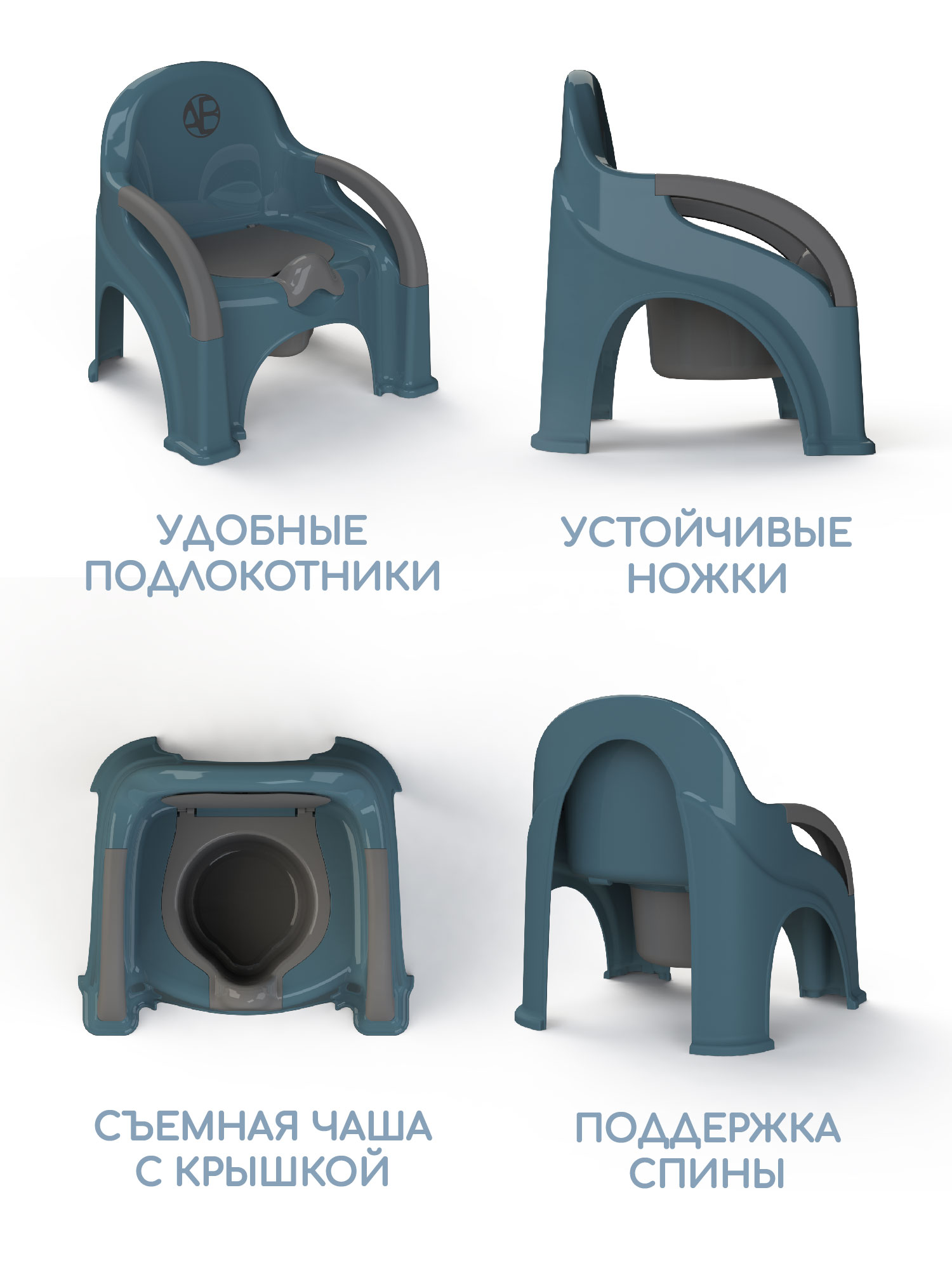 Горшок Amarobaby Baby chair стульчик бирюзовый - фото 4