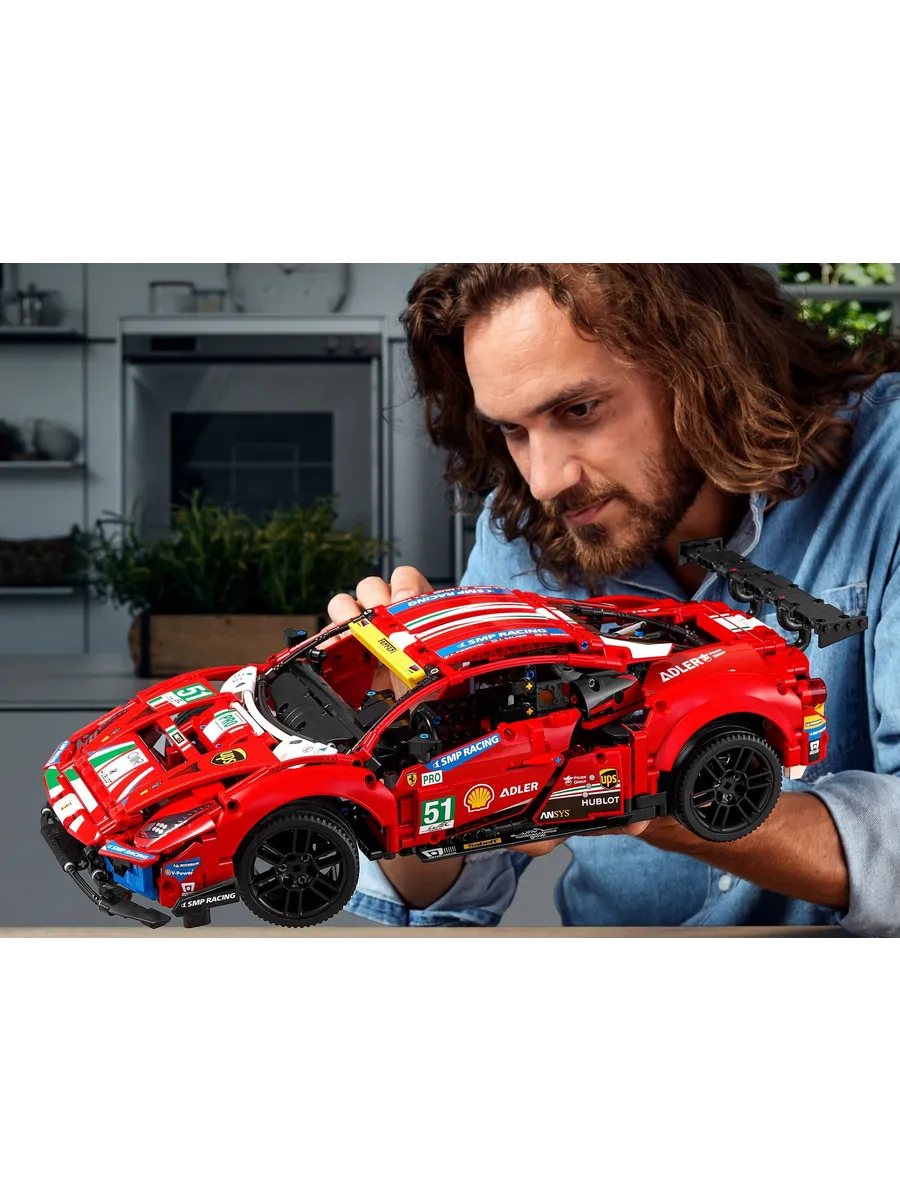 Конструктор LEGO Technic Ferrari 488 GTE AF Corse #51 1677 дет. - фото 8