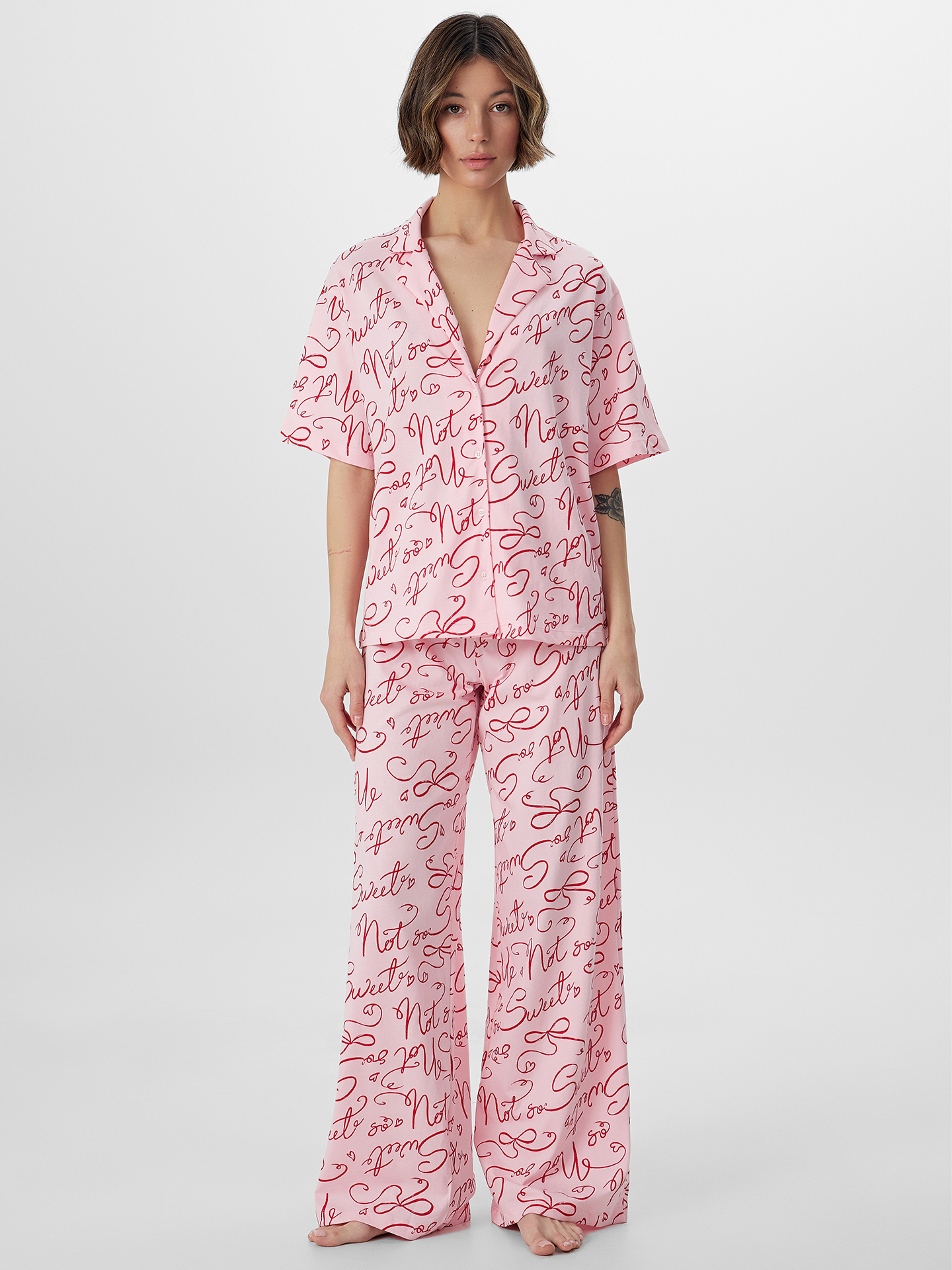 Пижама Mark Formelle (Марк Формэль) 592554/текст на розовом - фото 1