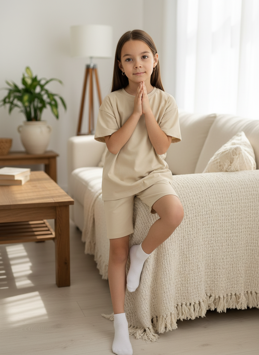 Изображение товара Детский домашний костюм футболка и шорты Утенок для мальчика и девочки