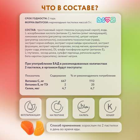 Комплекс витаминов LIVS Витамин С