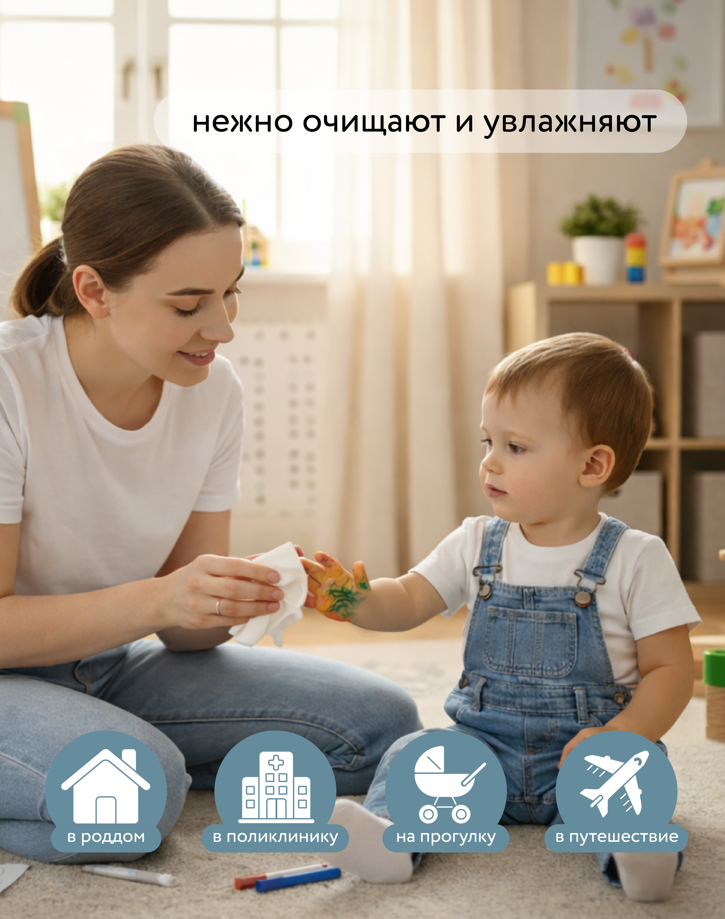 Влажные салфетки BabyGo 60 шт. - фото 4