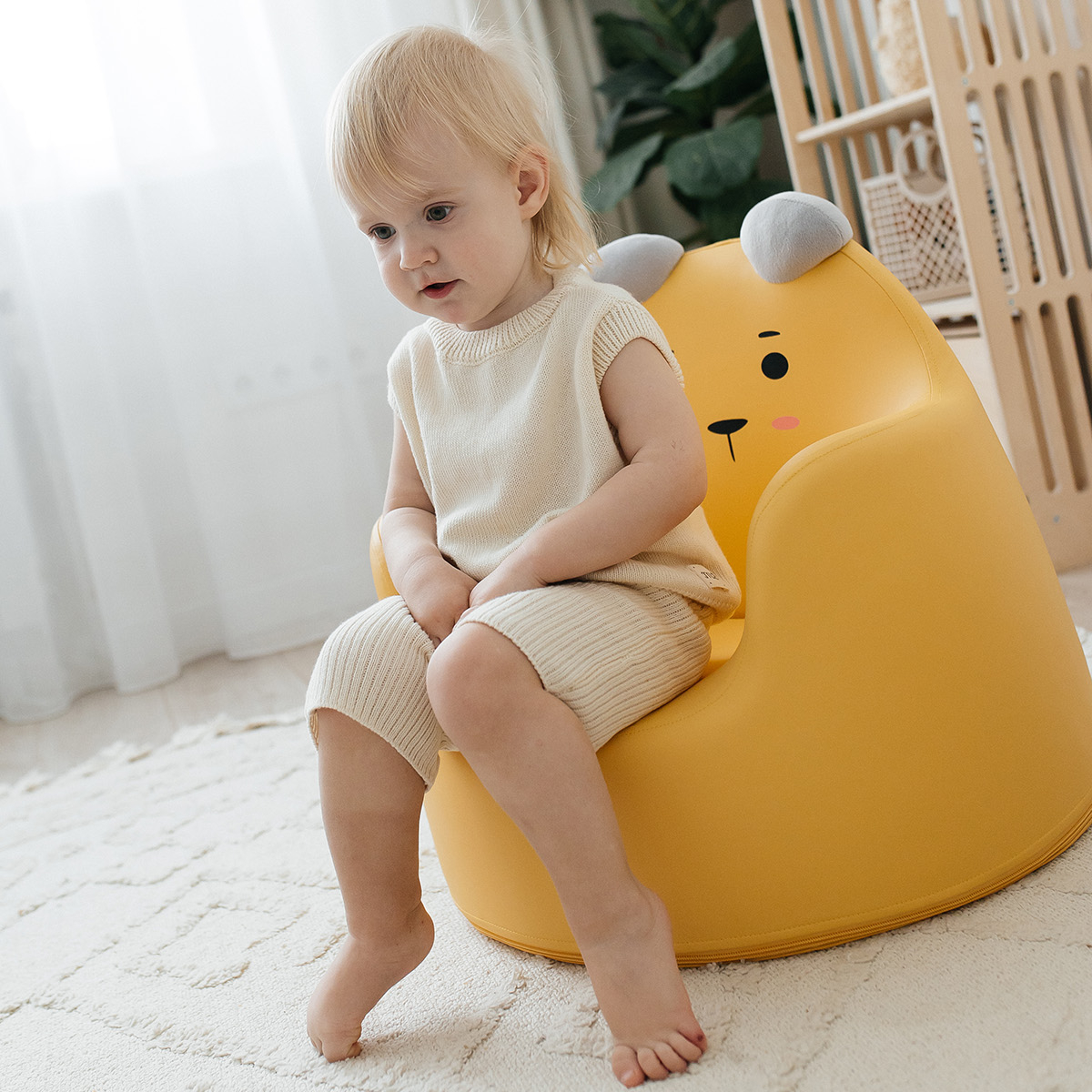 Кресло детское UNIX Kids Bear S уellow - фото 8