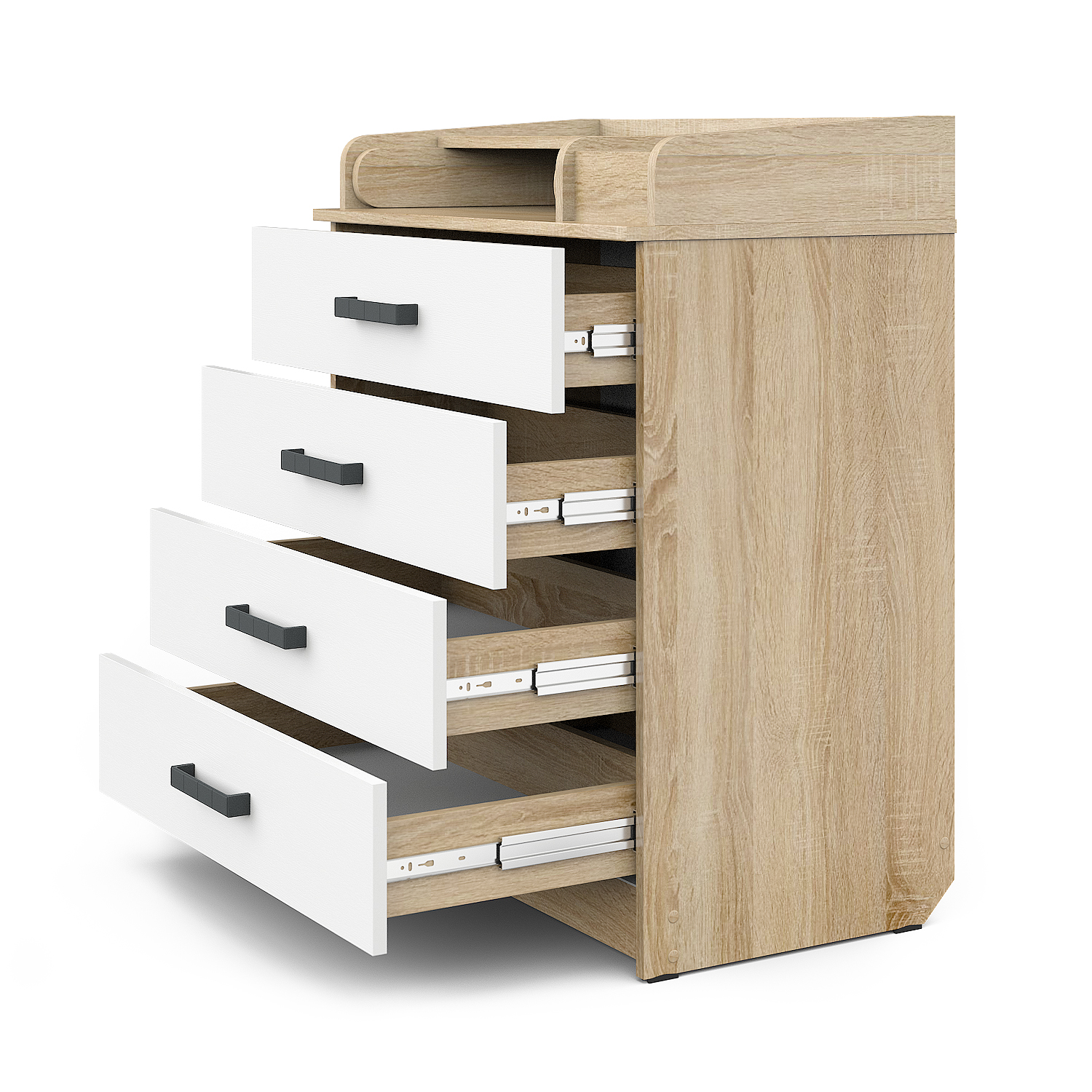 Комод пеленальный aton baby furniture Marvin (дуб сонома, белый) - фото 3